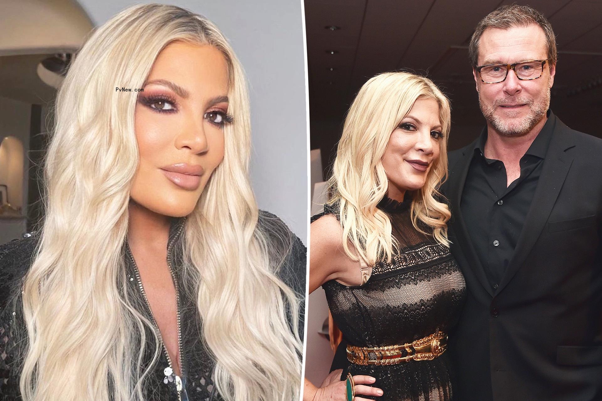 Tori Spelling and Dean McDermott split image.