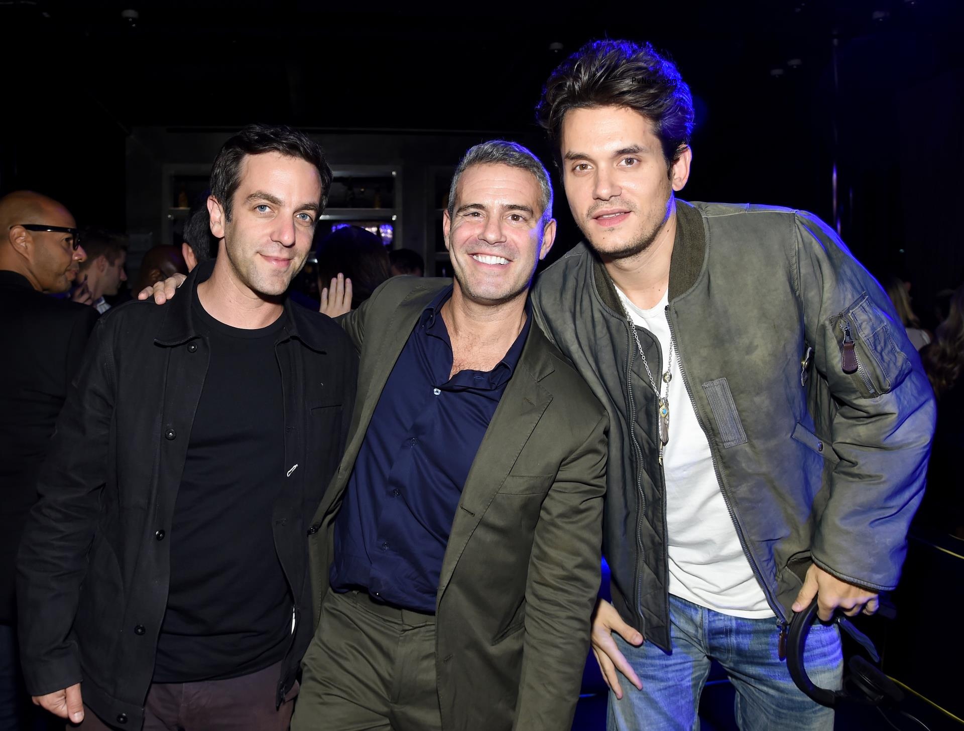 BJ Novak, Andy Cohen and John Mayer