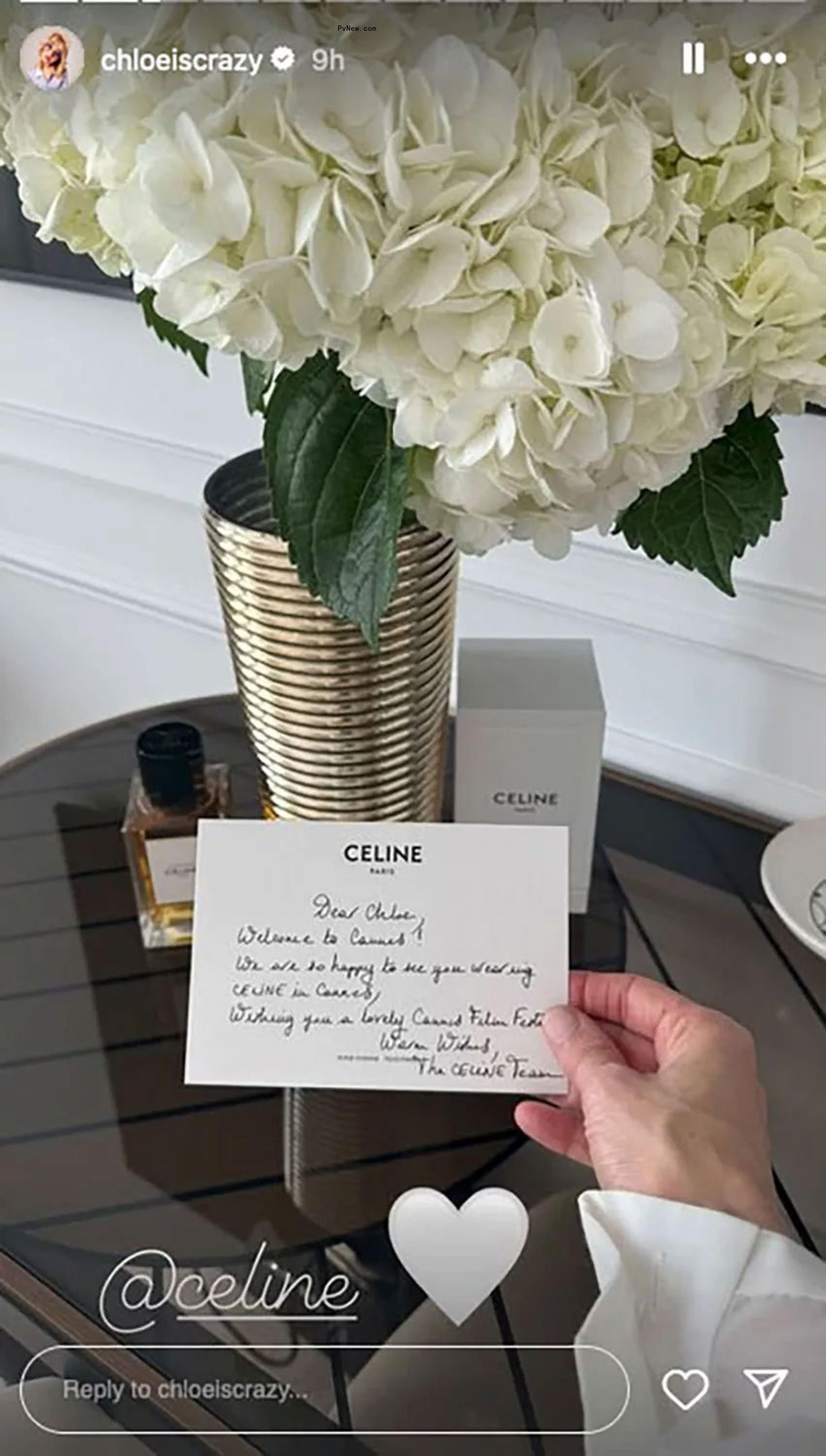 Chloe Fineman's card from Celine.