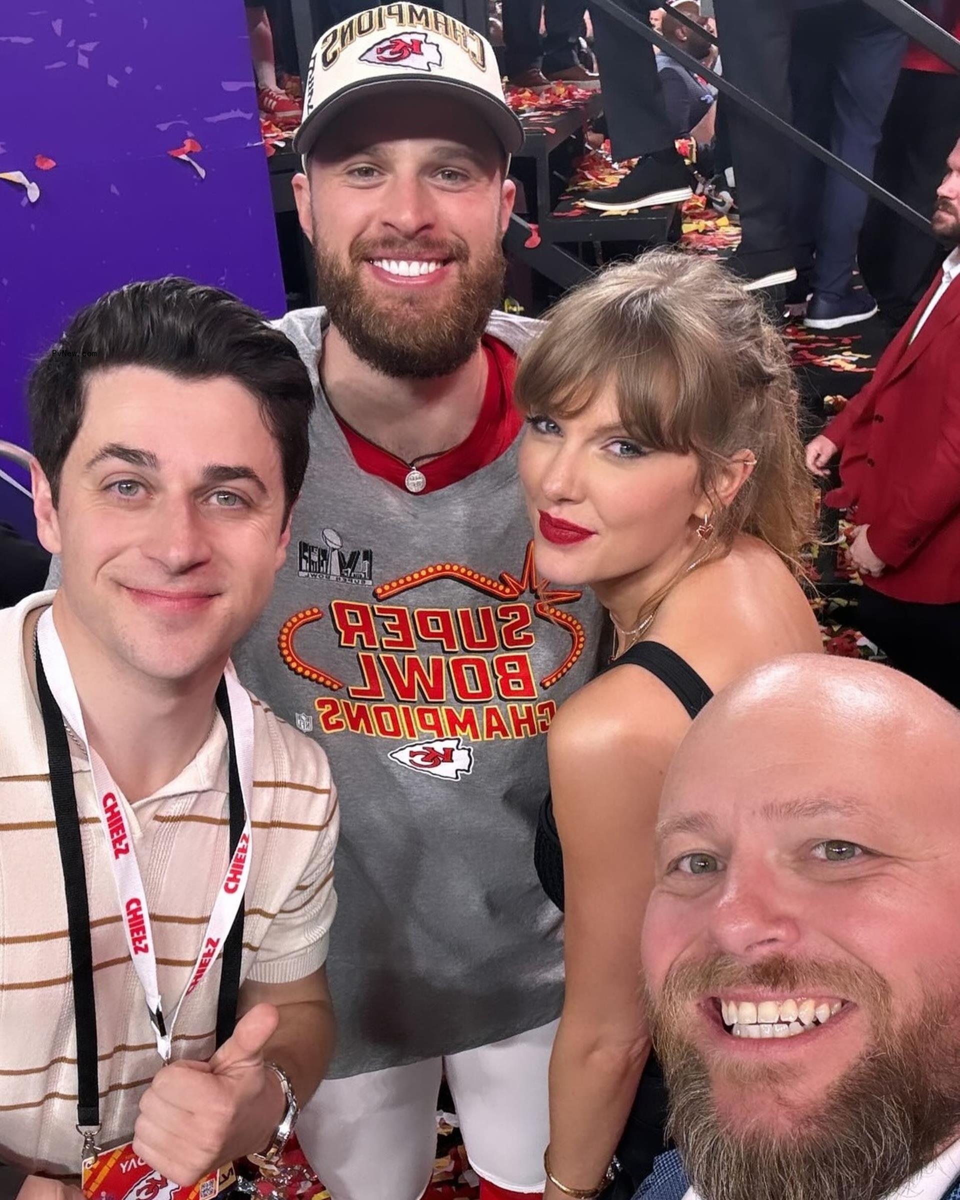 Harrison Butker, Taylor Swift and David Henrie