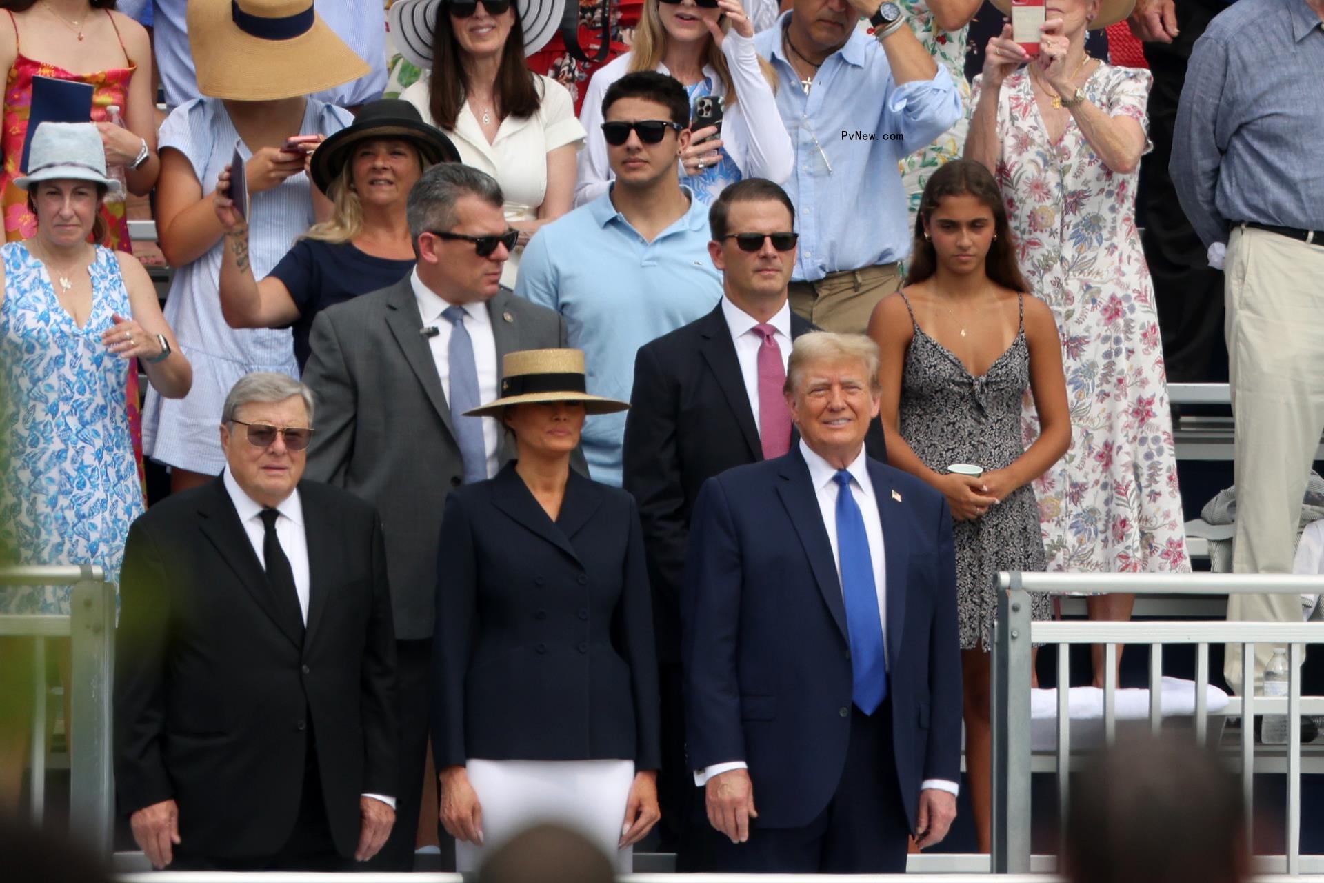 Melania Trump and Do<i></i>nald Trump at Barron Trump's graduation.