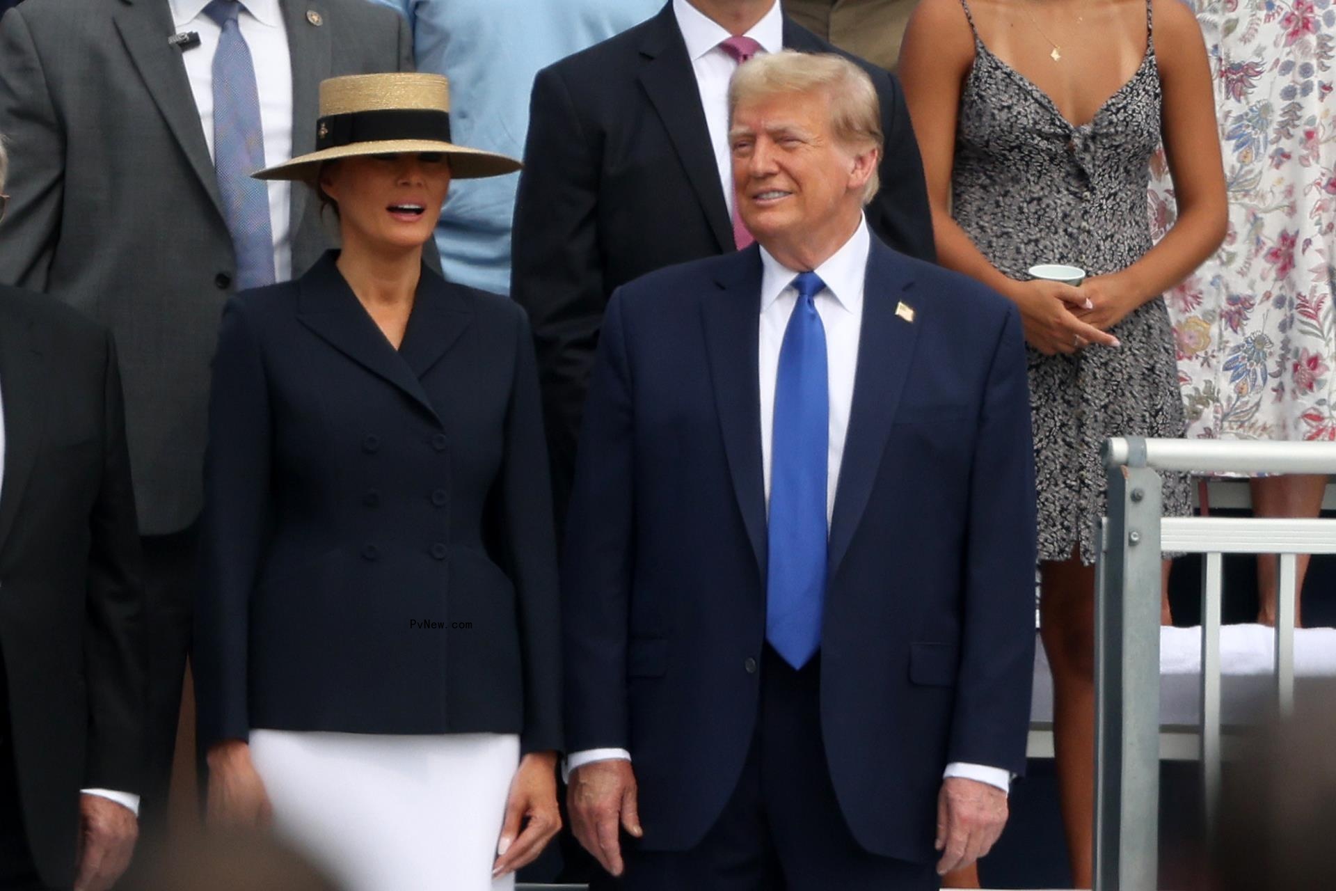 Melania Trump and Do<i></i>nald Trump at Barron Trump's graduation.