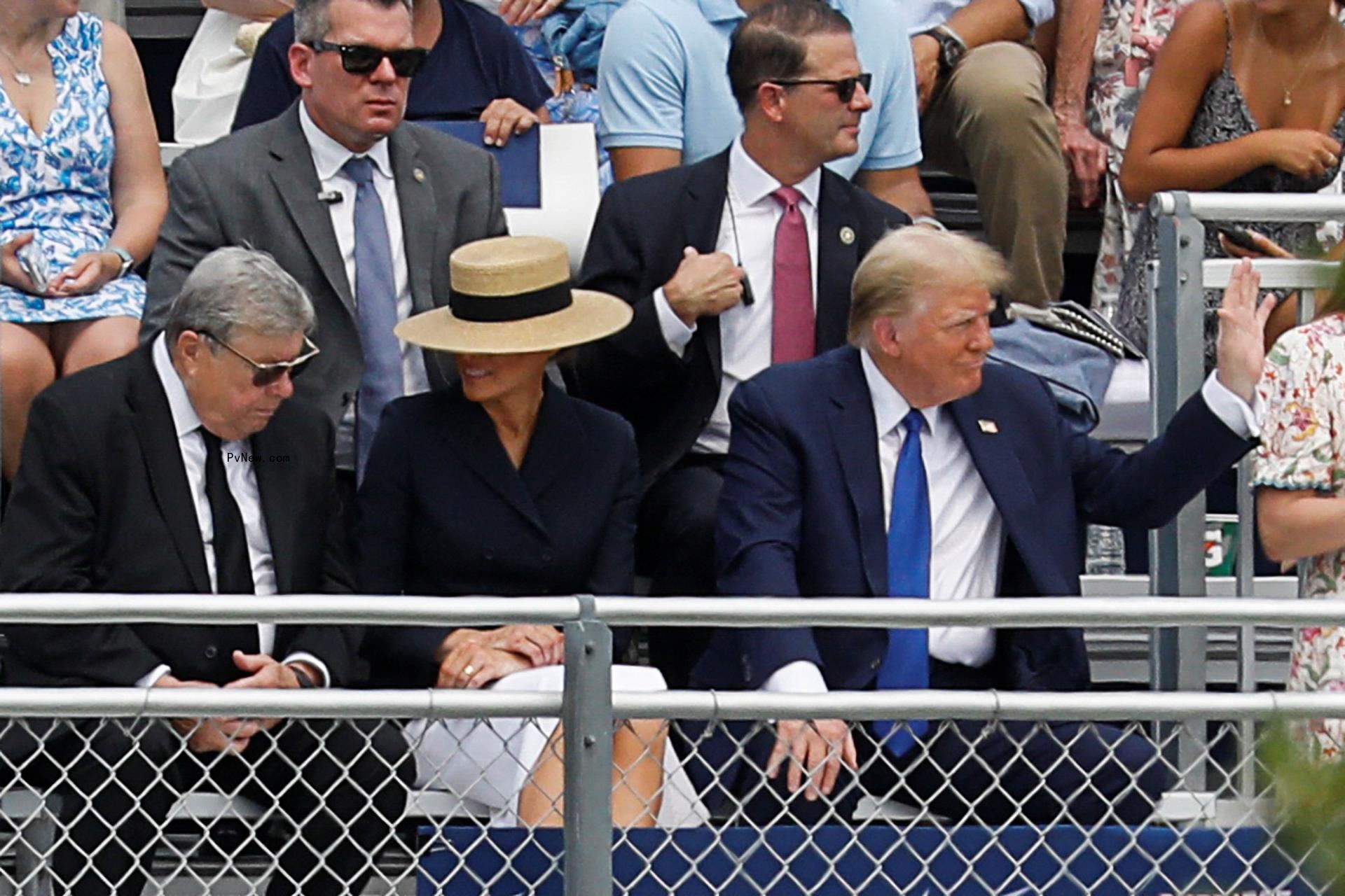 Melania Trump and Do<i></i>nald Trump at Barron Trump's graduation.