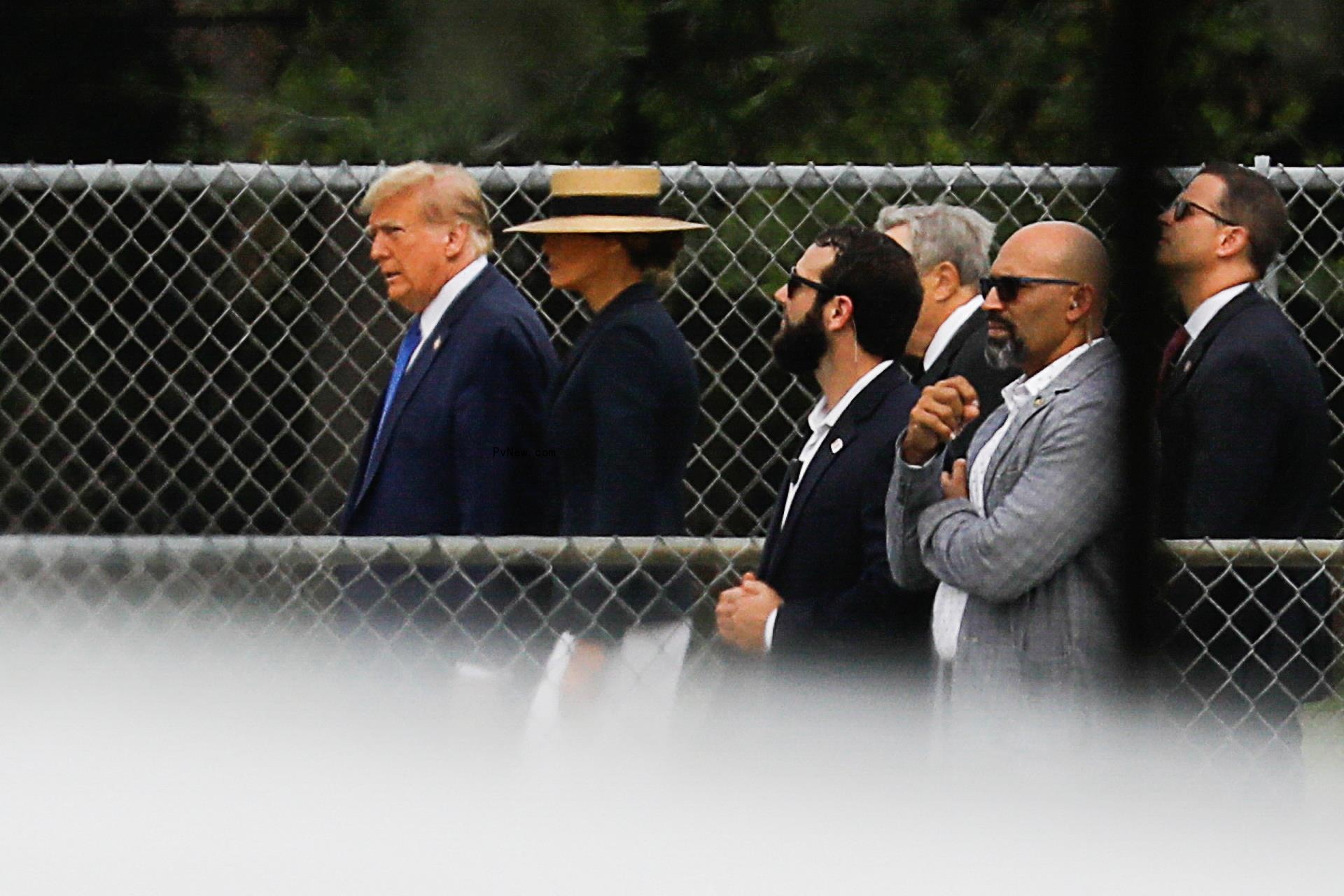 Melania Trump and Do<i></i>nald Trump at Barron Trump's graduation.