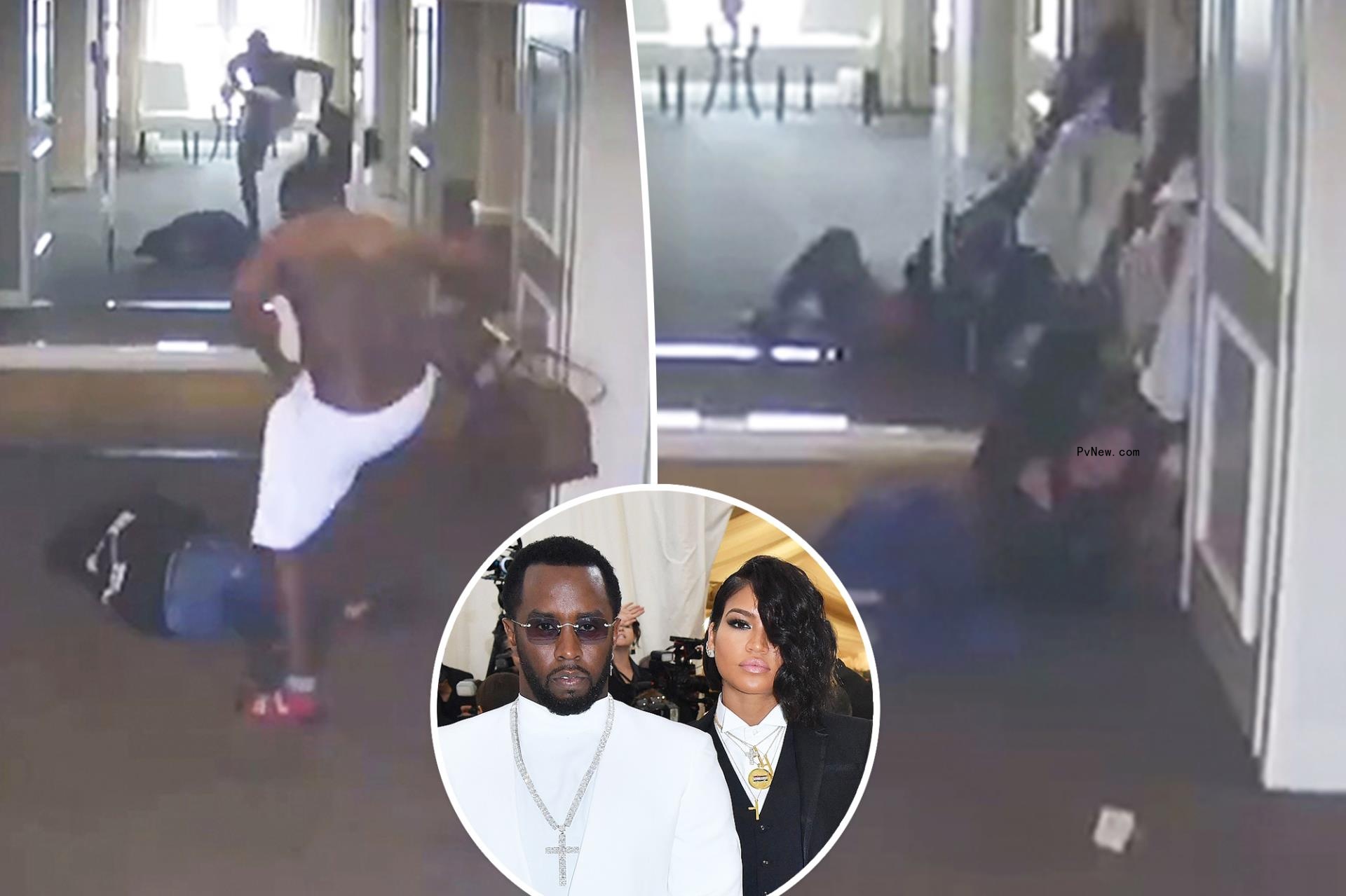 Disturbing surveillance video shows Sean ‘Diddy’ Combs beating, dragging Cassie Ventura in hotel hallway in 2016