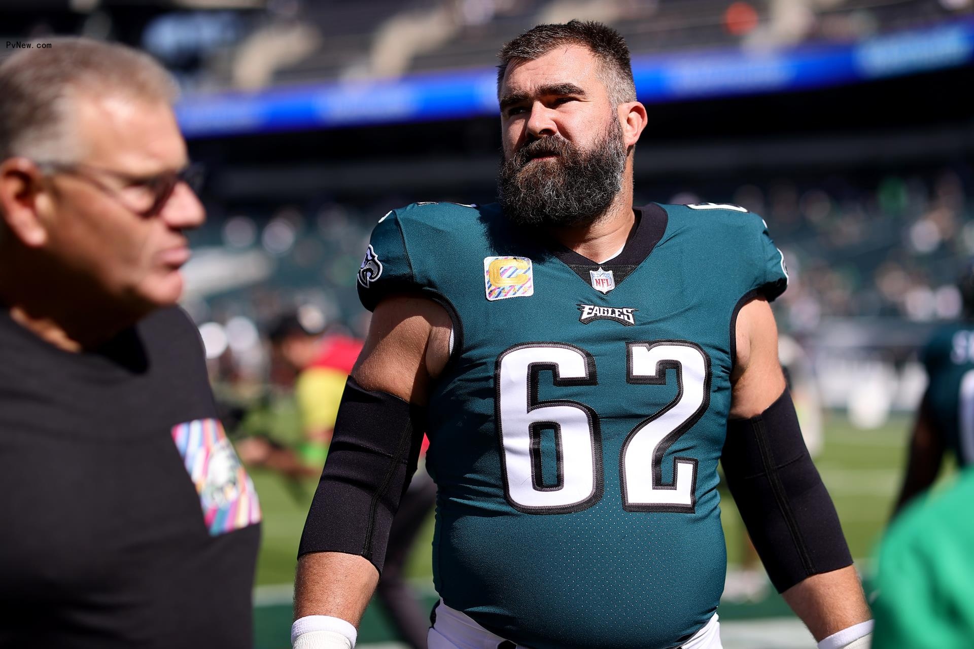 Jason Kelce on the football field.