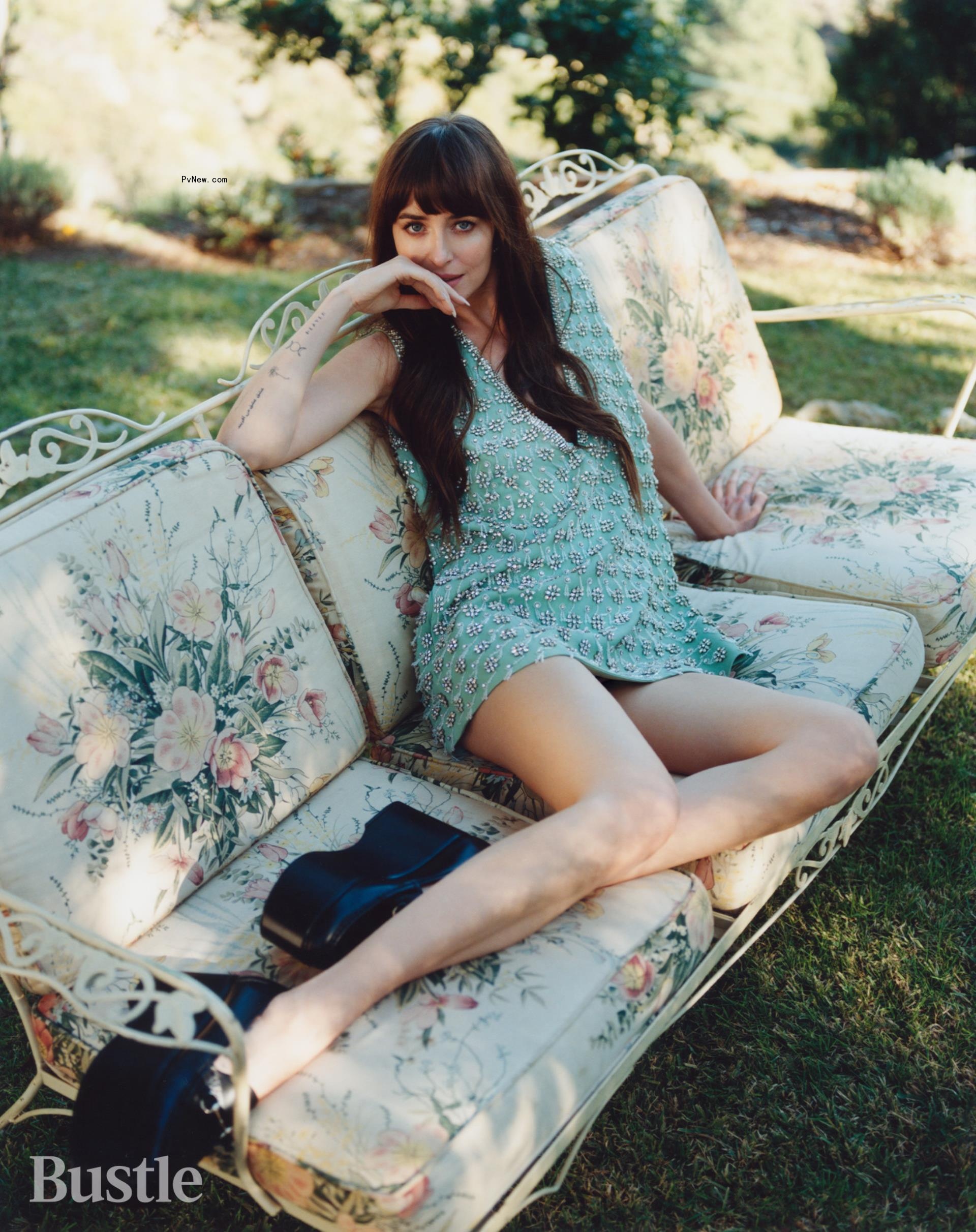 Dakota Johnson modeling for Bustle. 