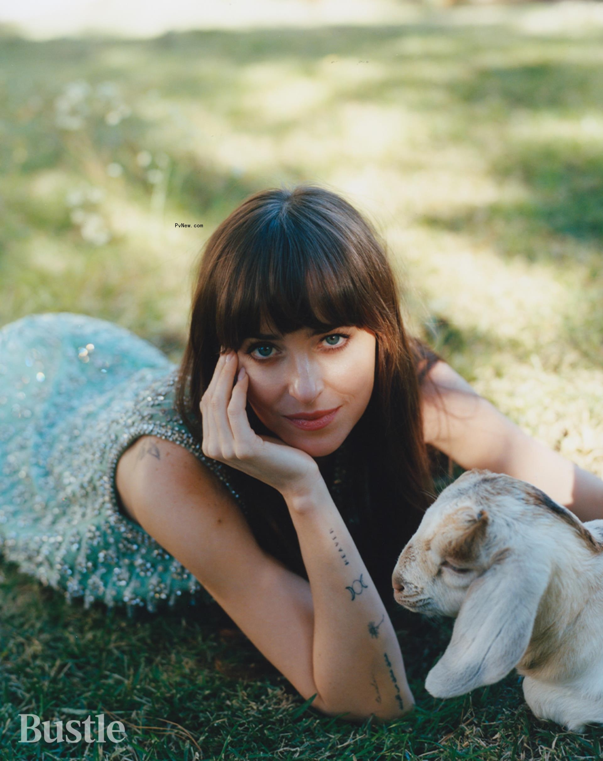 Dakota Johnson modeling for Bustle. 