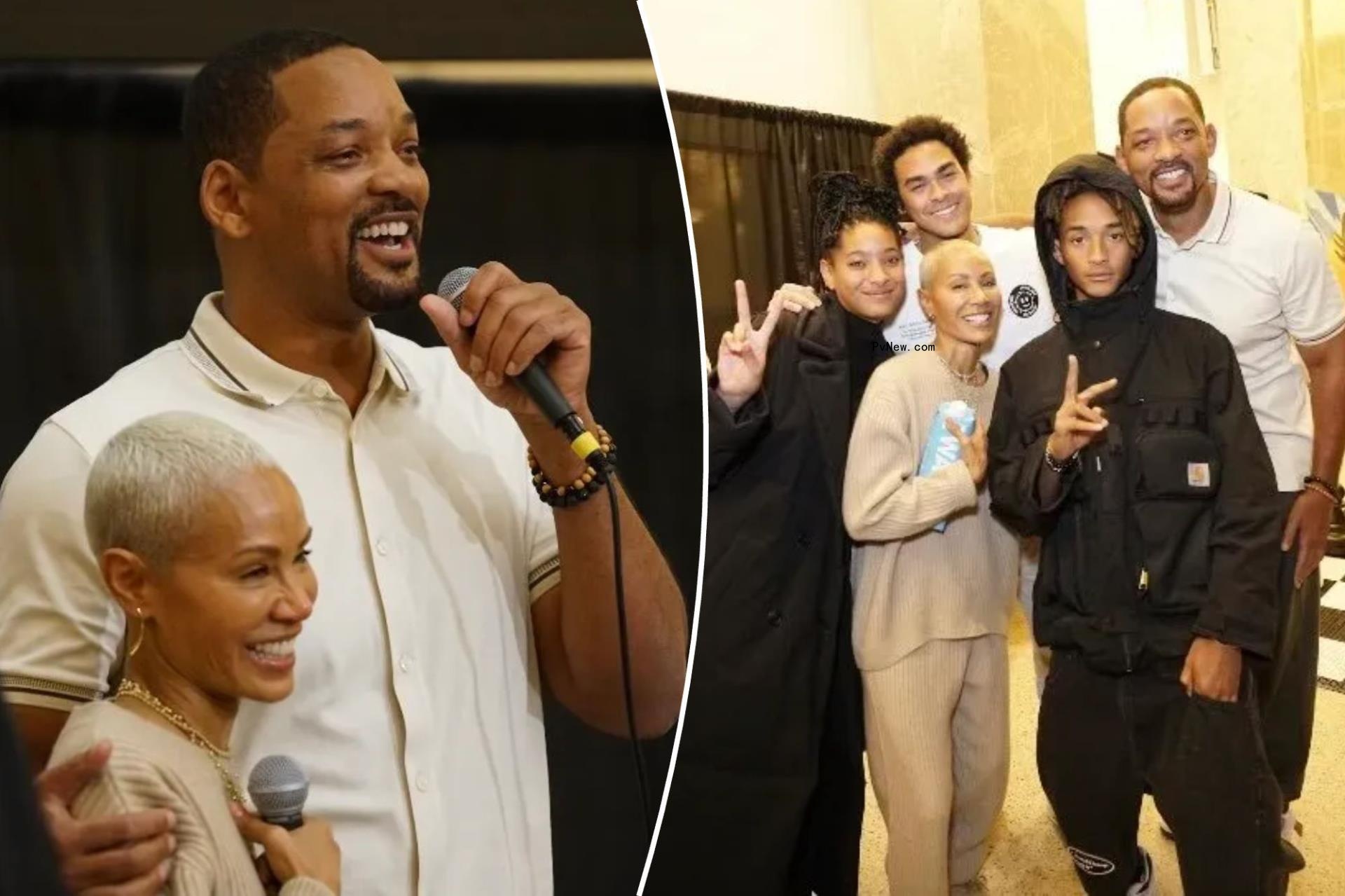Will Smith surprises Jada Pinkett Smith onstage, calls 'tumultuous' relatio<i></i>nship 'brutal and beautiful'