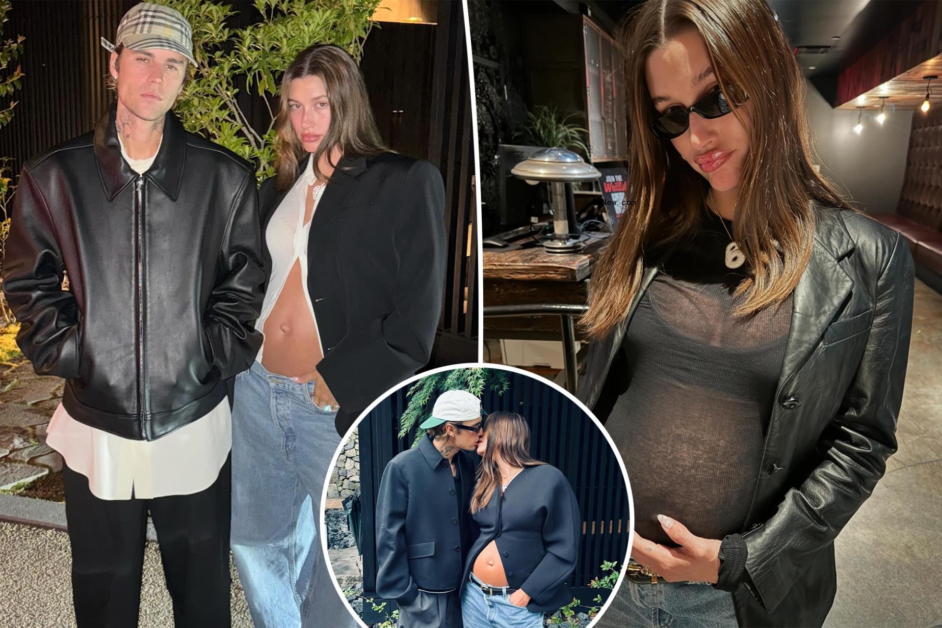 Justin Bieber shows off pregnant Hailey's growing baby bump in new photos: 'They wish'