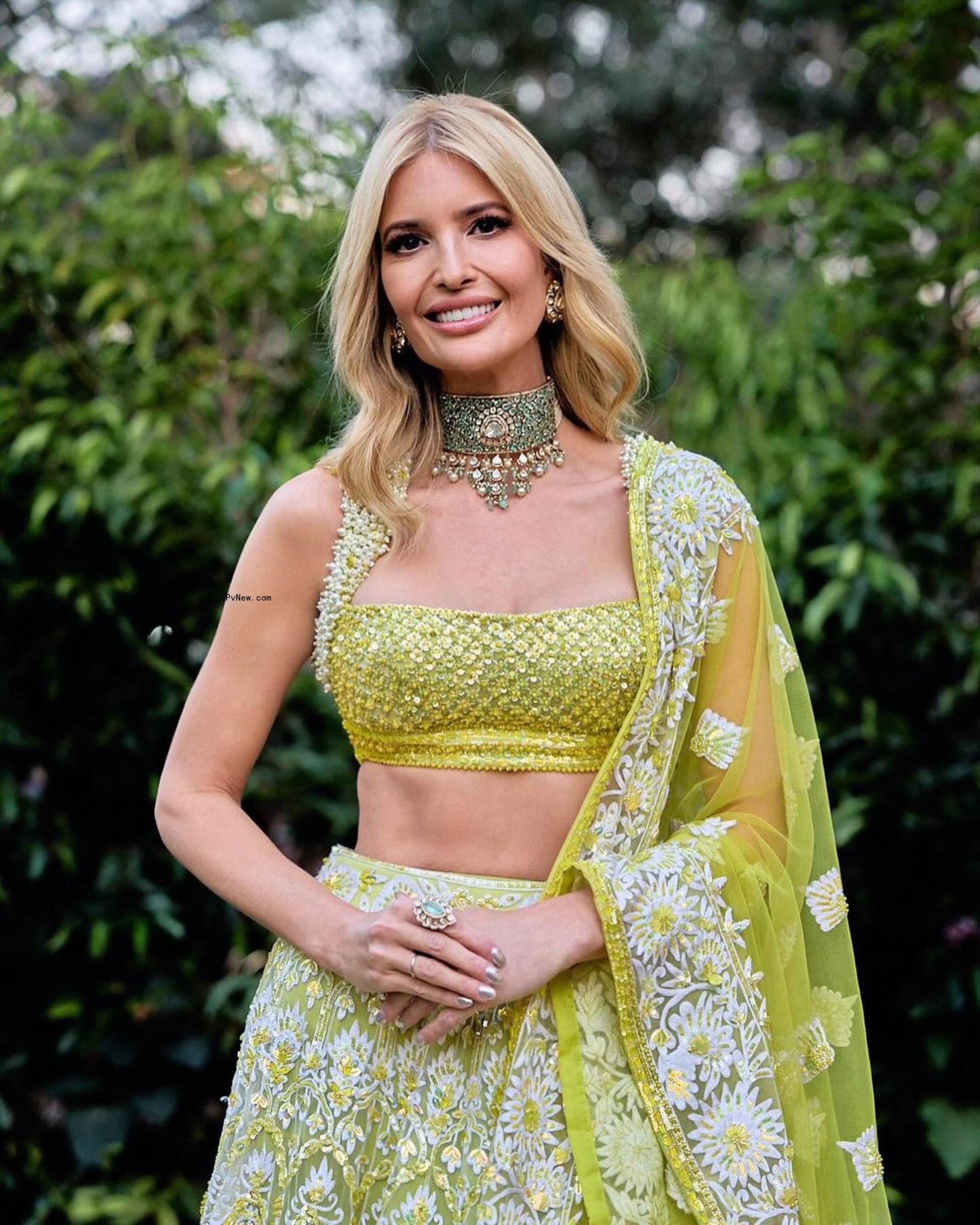 Ivanka Trump in an Indian sari.
