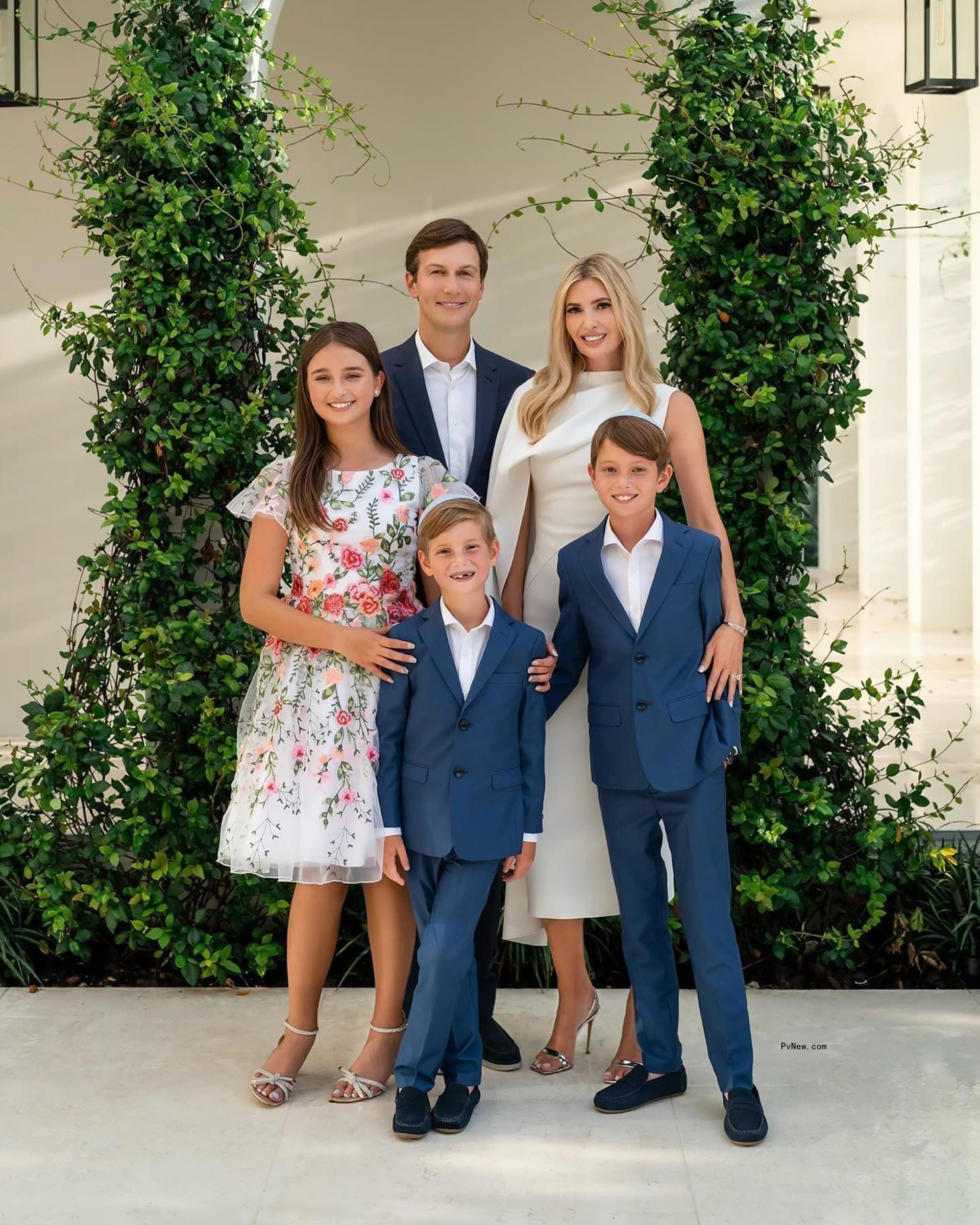 Ivanka Trump and Jared Kushner with their kids.