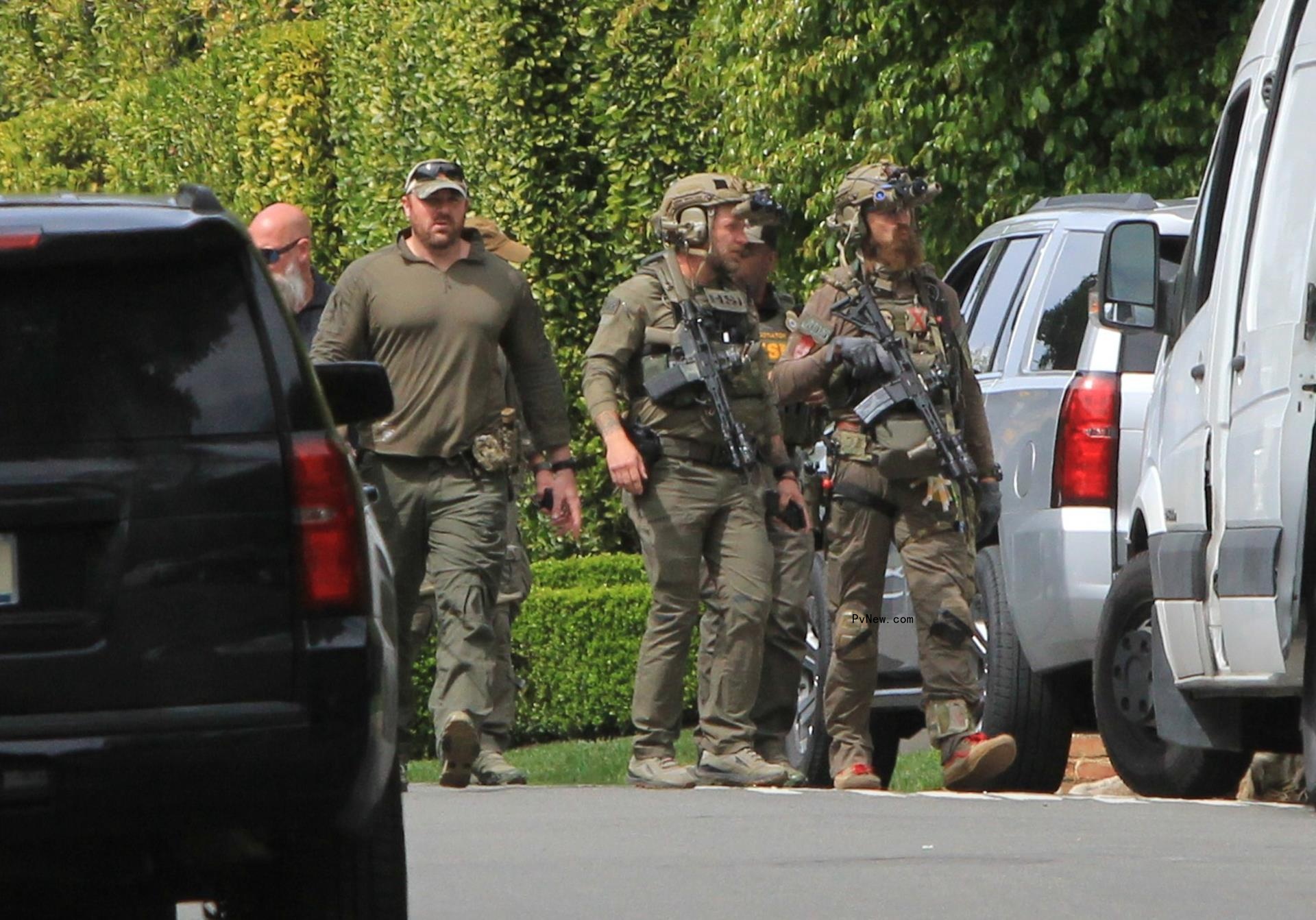 Law enforcement agents at Diddy's home