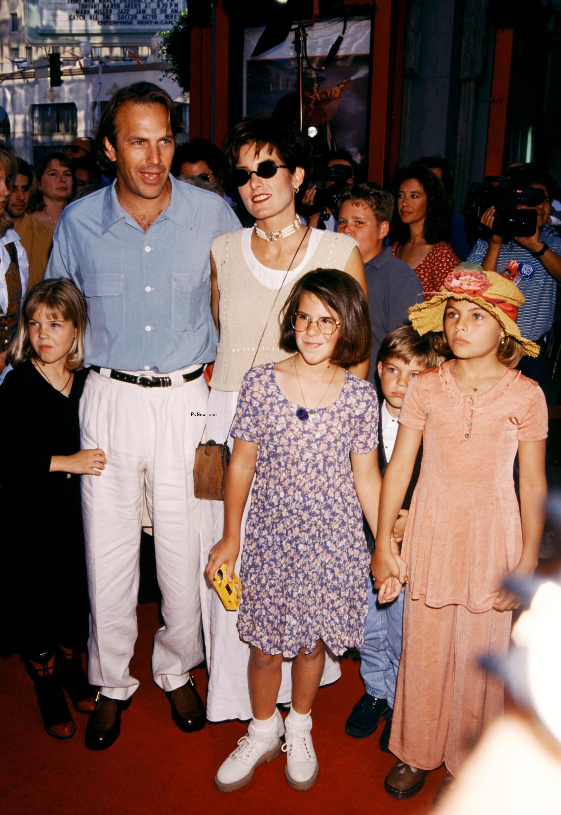 Kevin Costner, Cindy Silva and kids