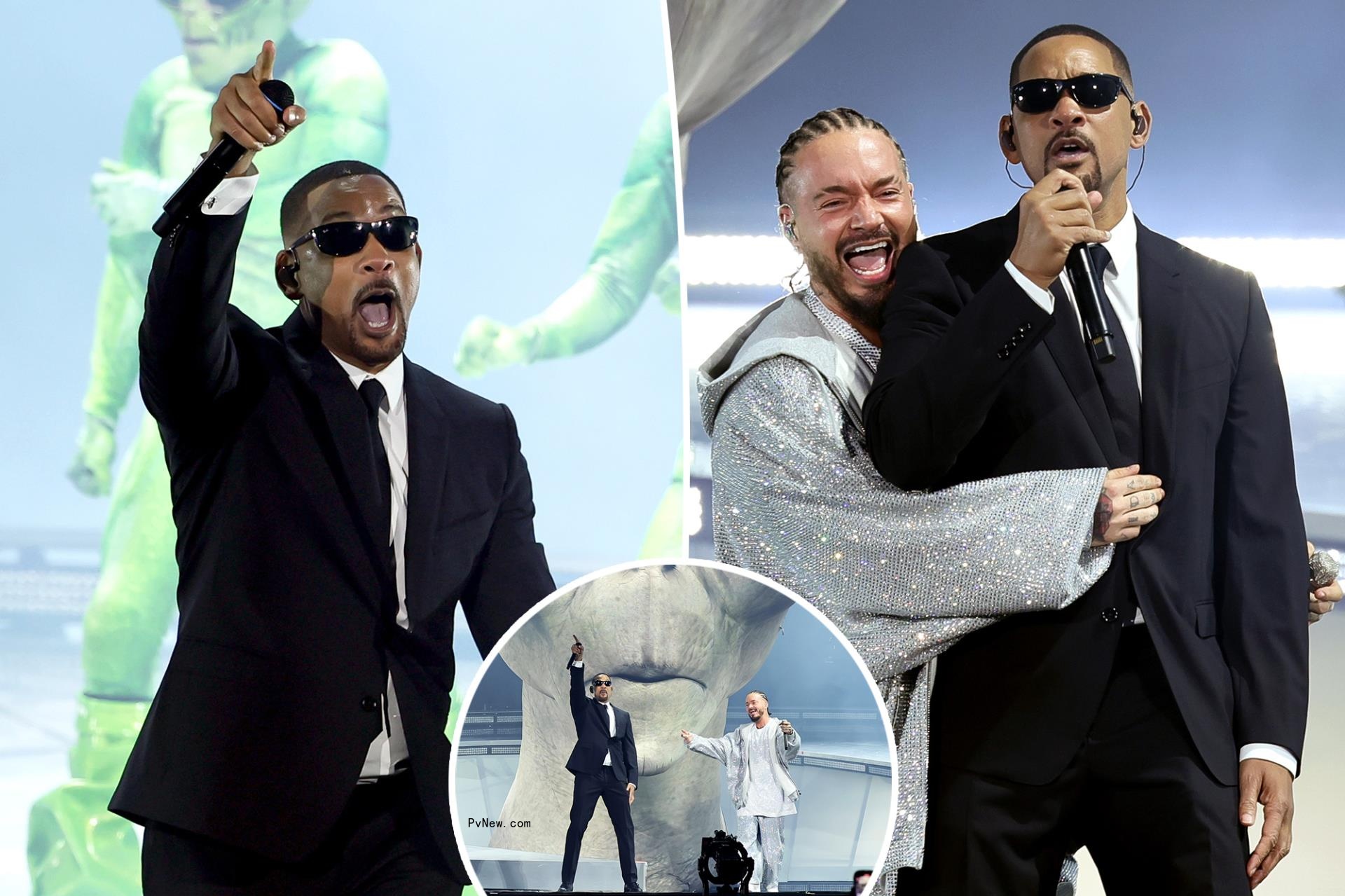 Will Smith shocks Coachella crowd with surprise performance during J Balvin's set