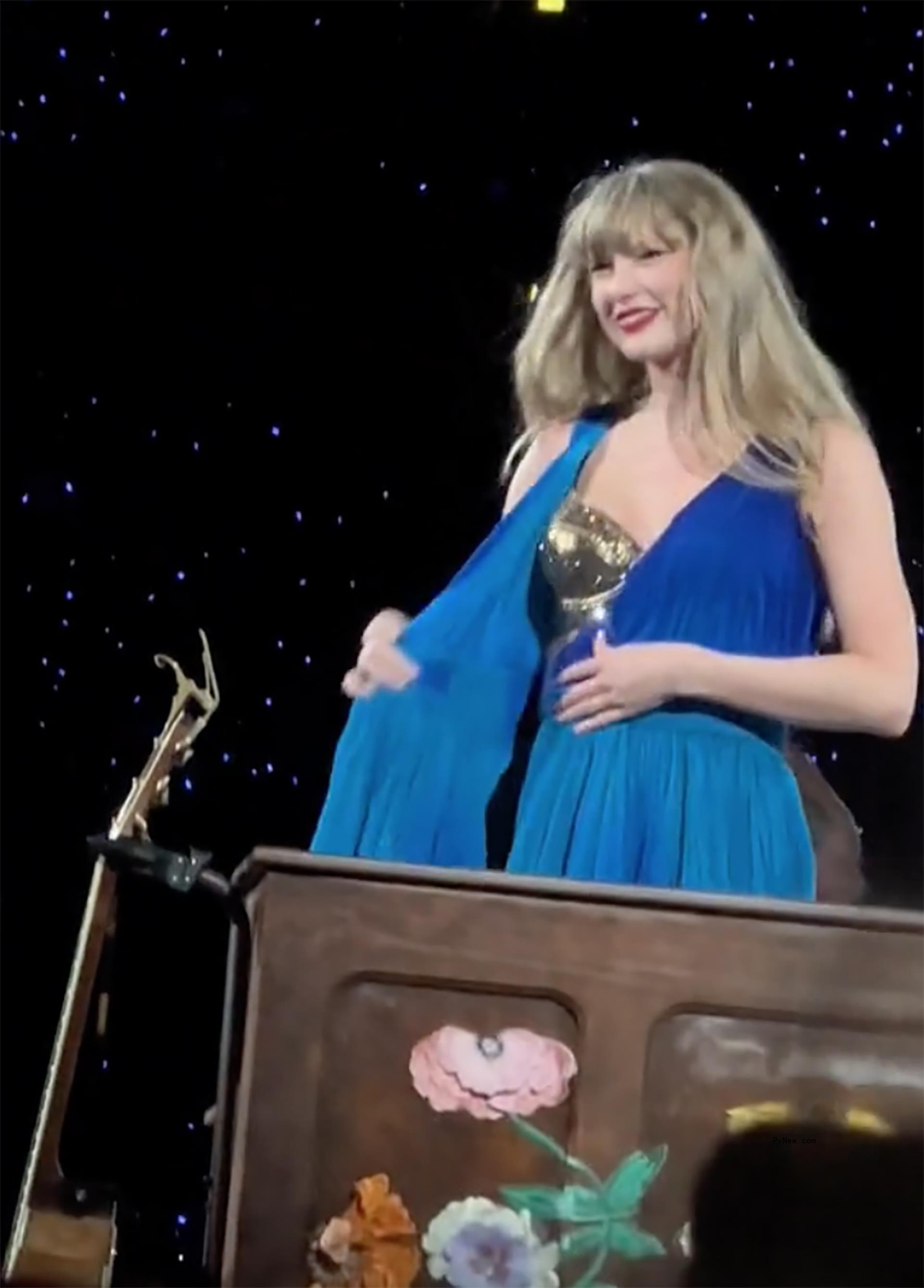 Taylor Swift has a wardrobe malfunction on The Eras Tour in Stockholm, Sweden.