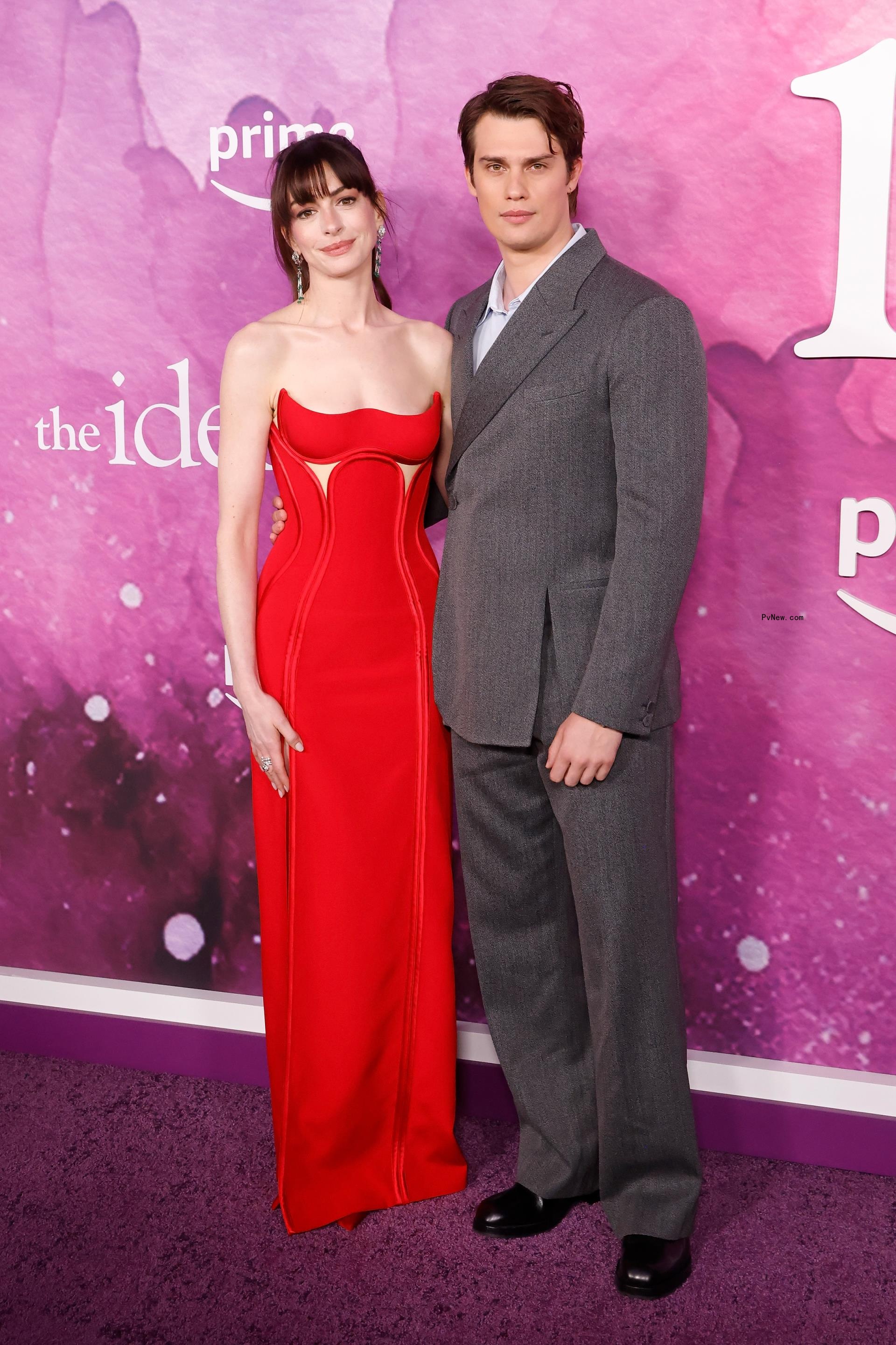 Anne Hathaway and Nicholas Galitzine attend the NYC premiere of 