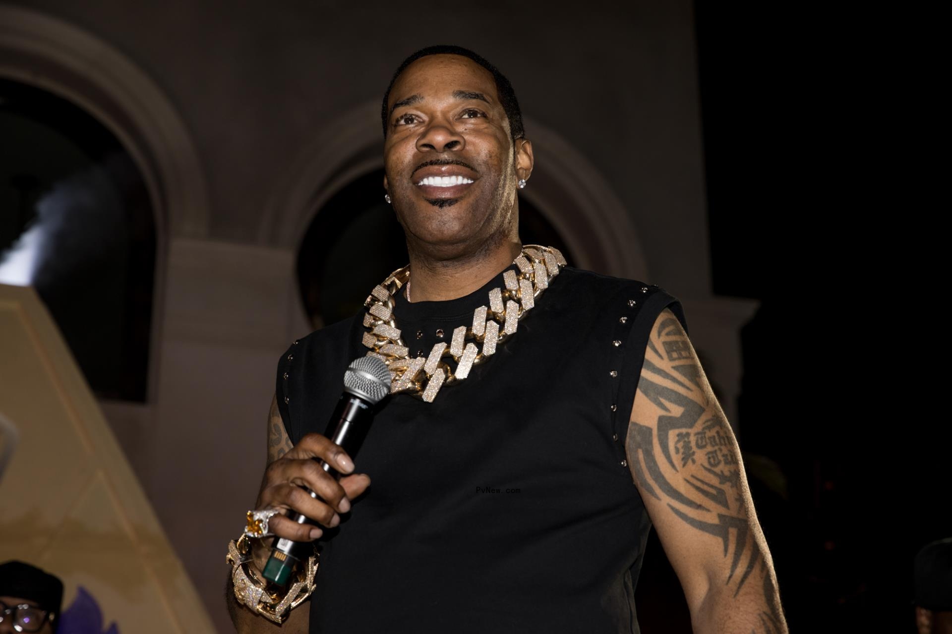 Busta Rhymes performing.