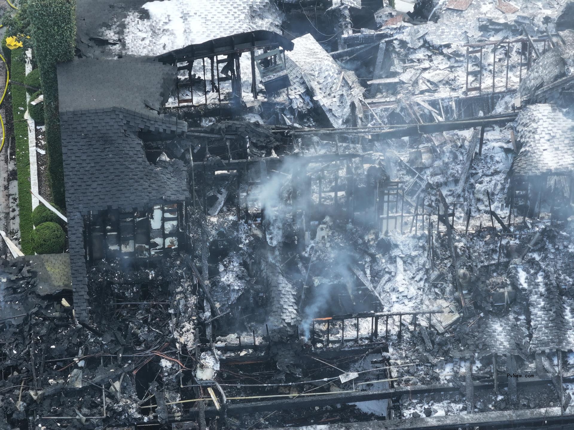 Cara Delevingne's burned down house.