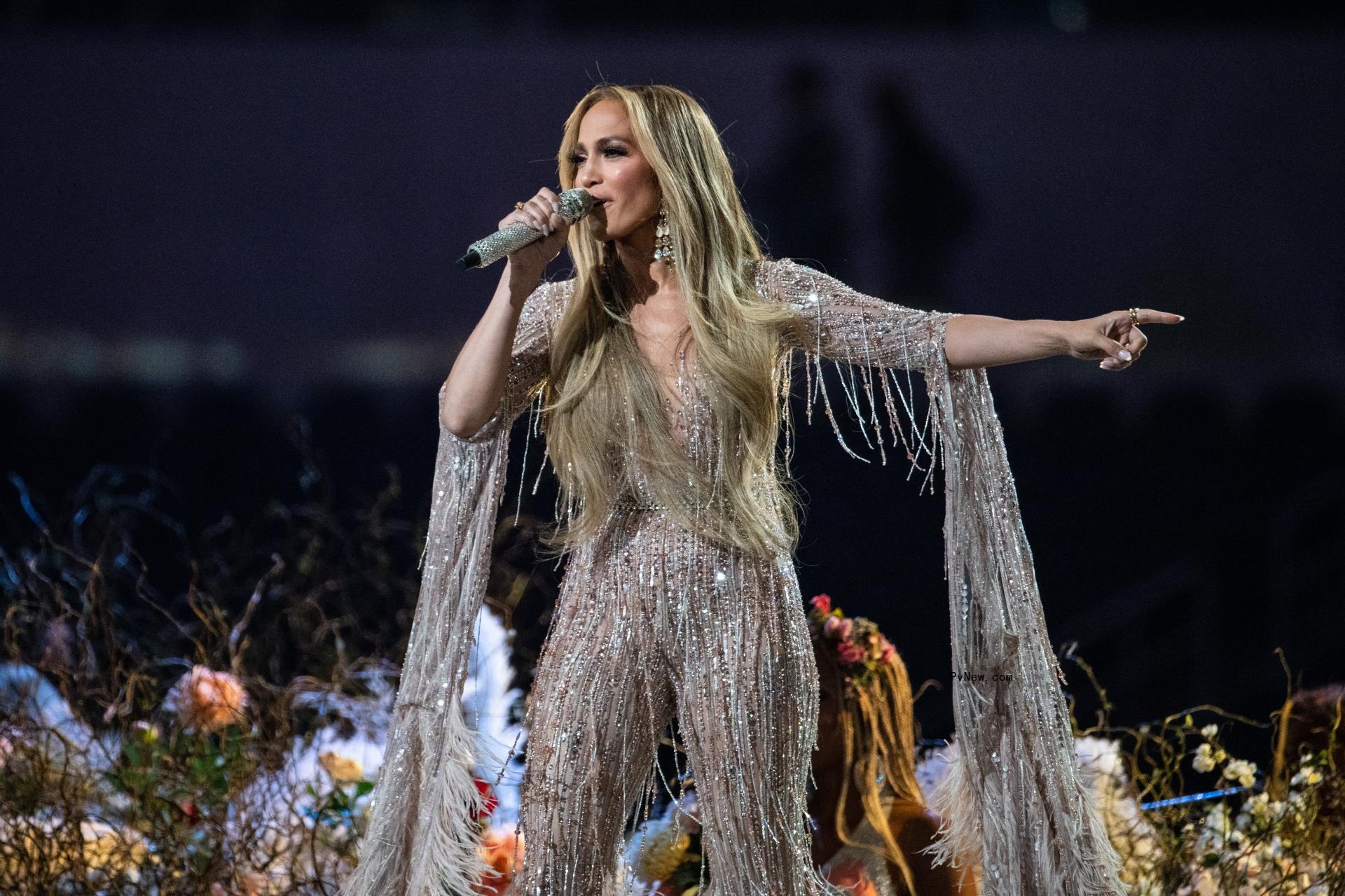 Jennifer Lopez performing in 2021.