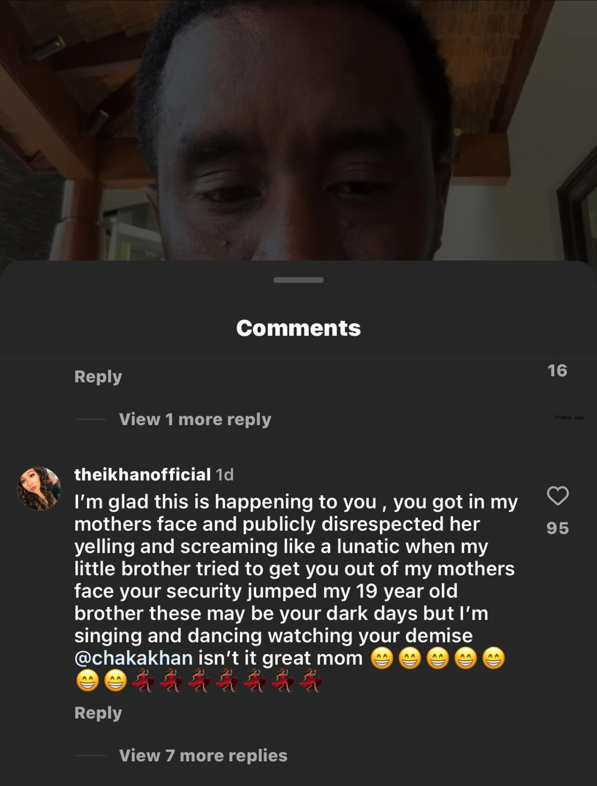 Indira Khan's comment to Sean Combs.