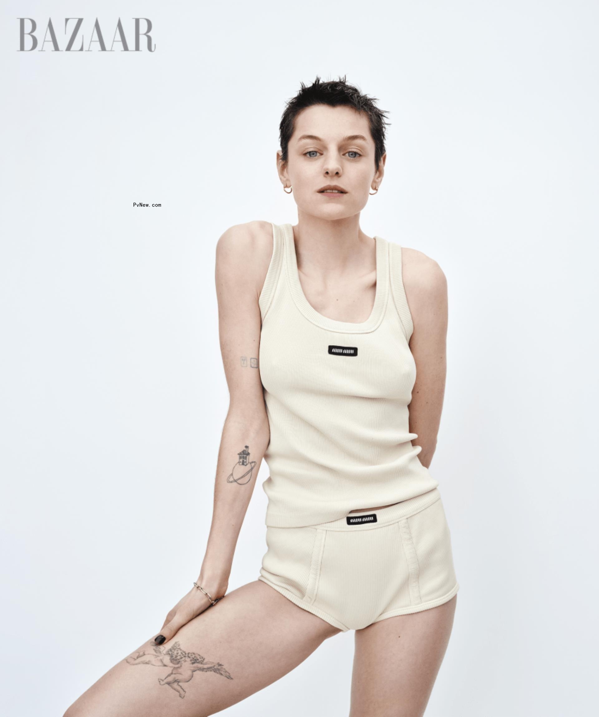 Emma Corrin in Harper's Bazaar's June/July 2024 issue.