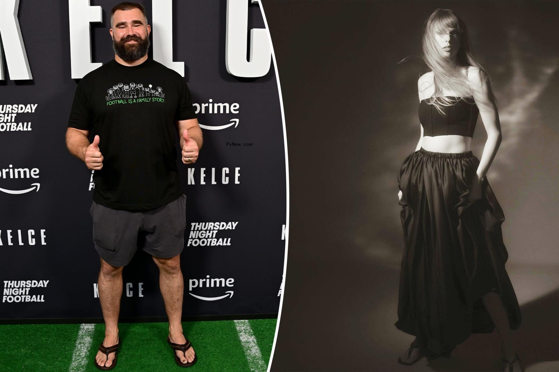 Taylor Swift fans spy stylish nod to Jason Kelce in ‘Tortured Poets Department’ album shoot: ‘What did you do’