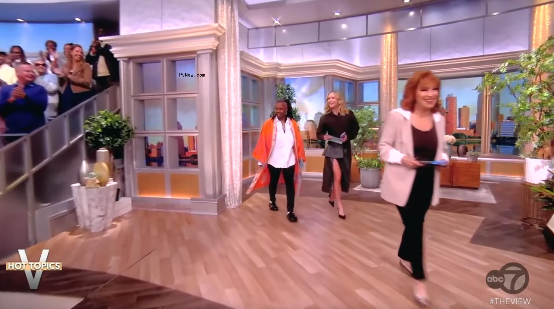 Whoopi Goldberg, Sara Haines walking on