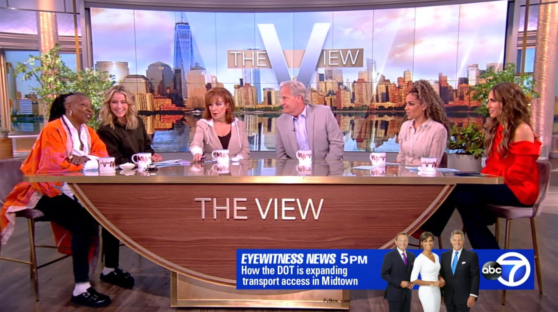 A split photo of Joy Behar talking and Sara Haines talking on