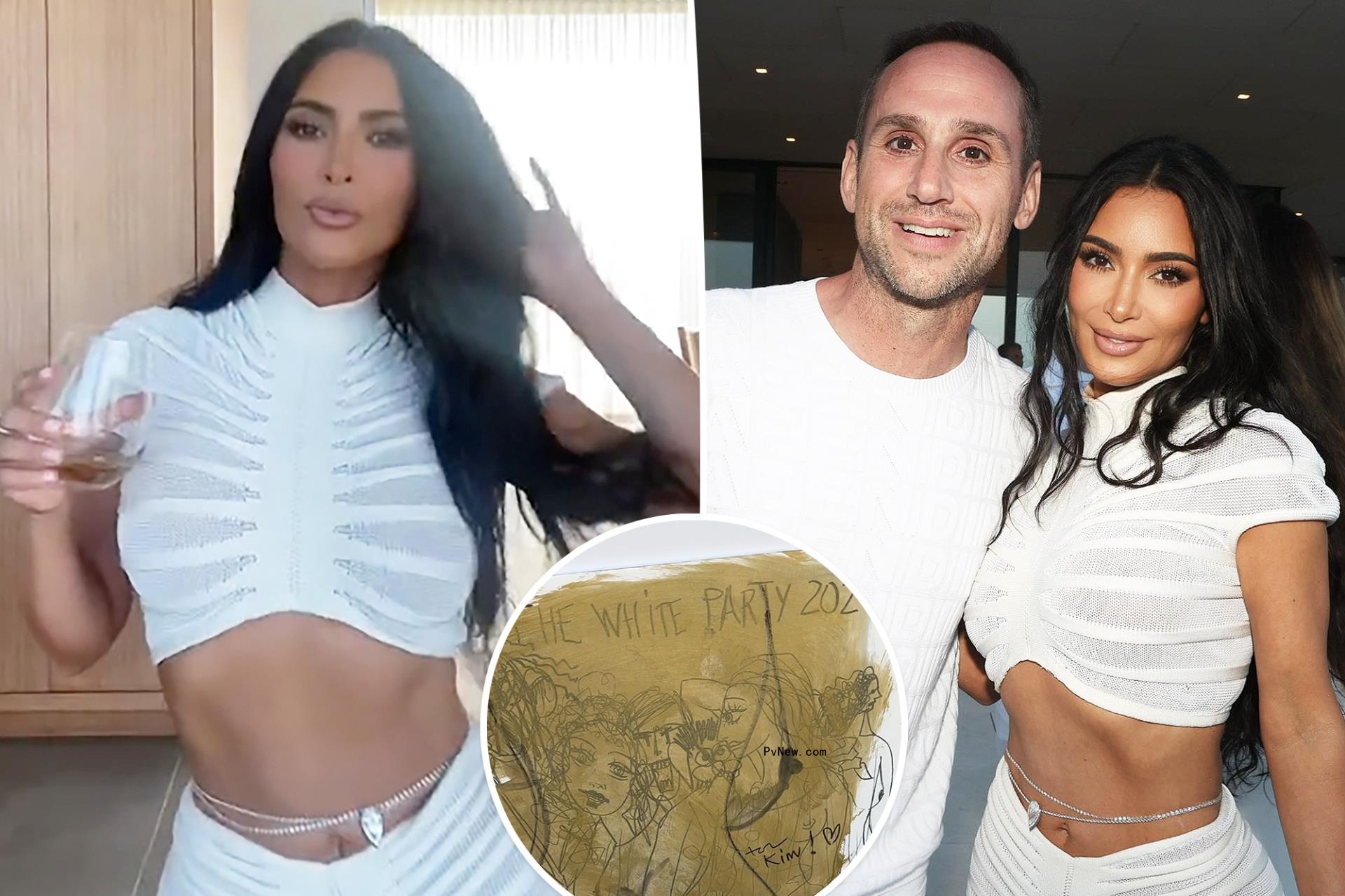 Michael Rubin’s white party invitations to guests Tom Brady, Kim Kardashian and more are illustrations by acclaimed artist George Condo