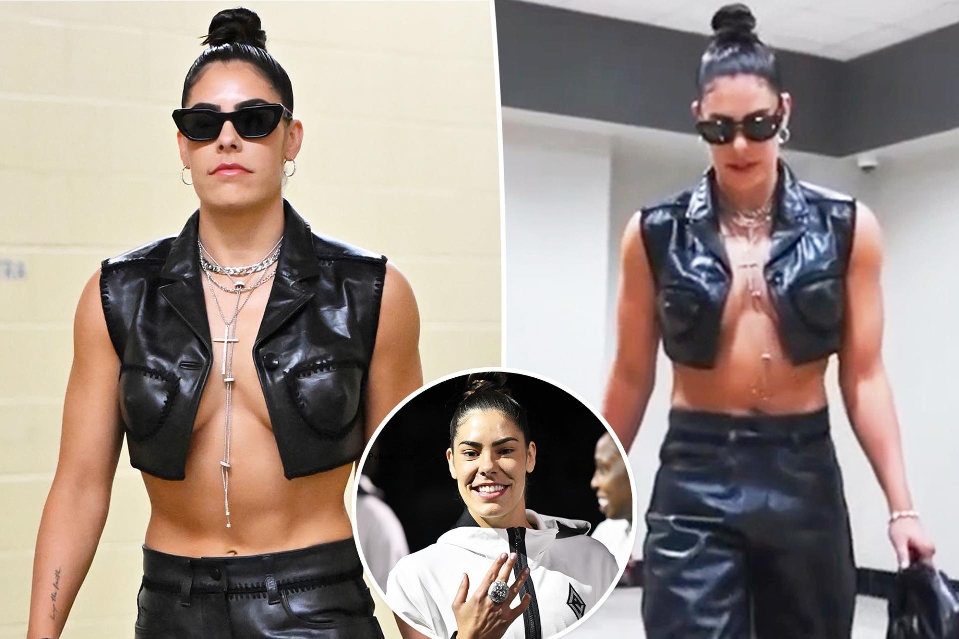 Kelsey Plum split image.