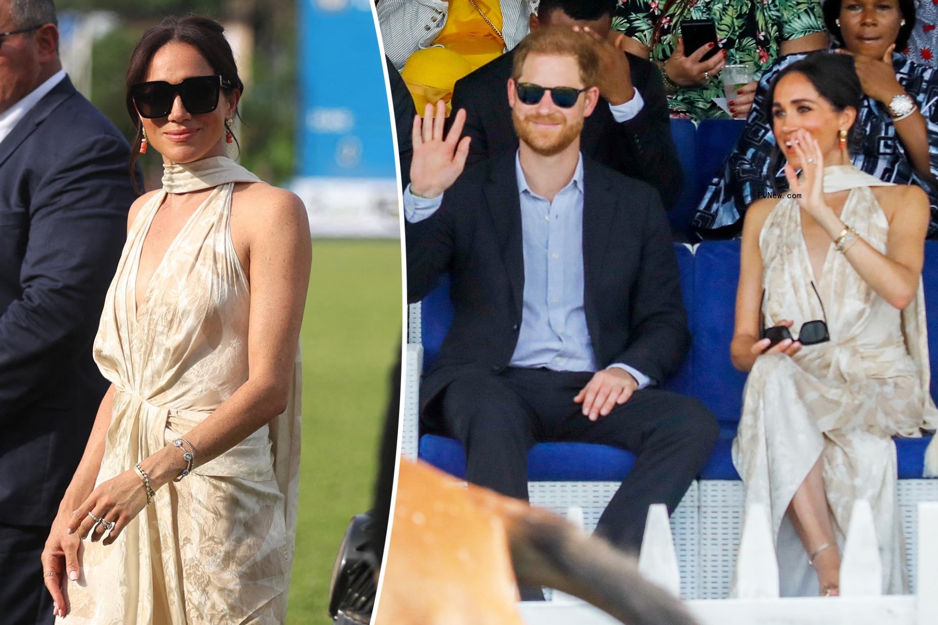 Meghan Markle goes glam in printed halter dress for final day in Nigeria with Prince Harry