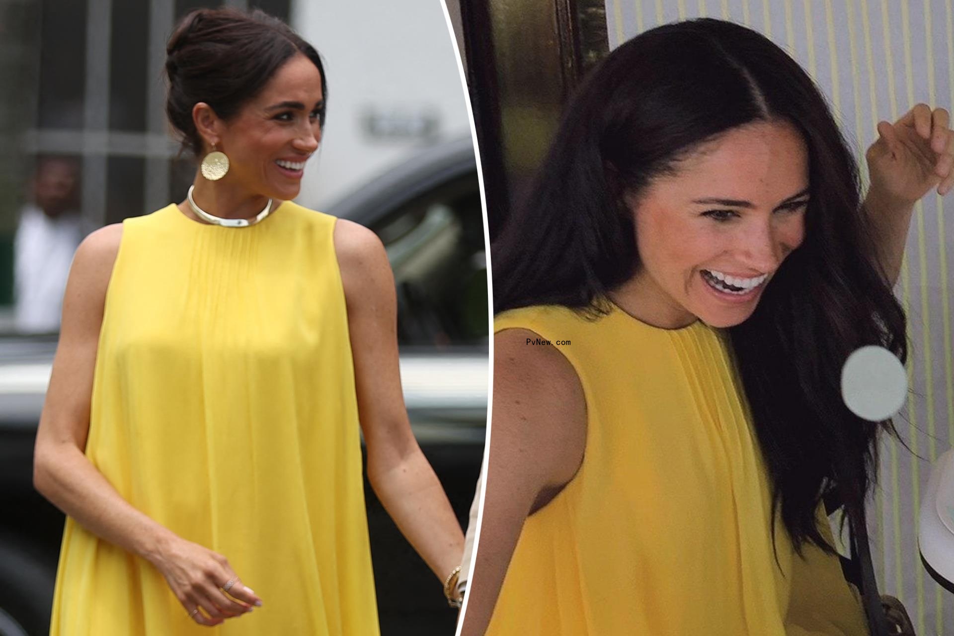 Meghan Markle shines in same dress she wore for Prince Archie’s first birthday on Mother’s Day in Nigeria