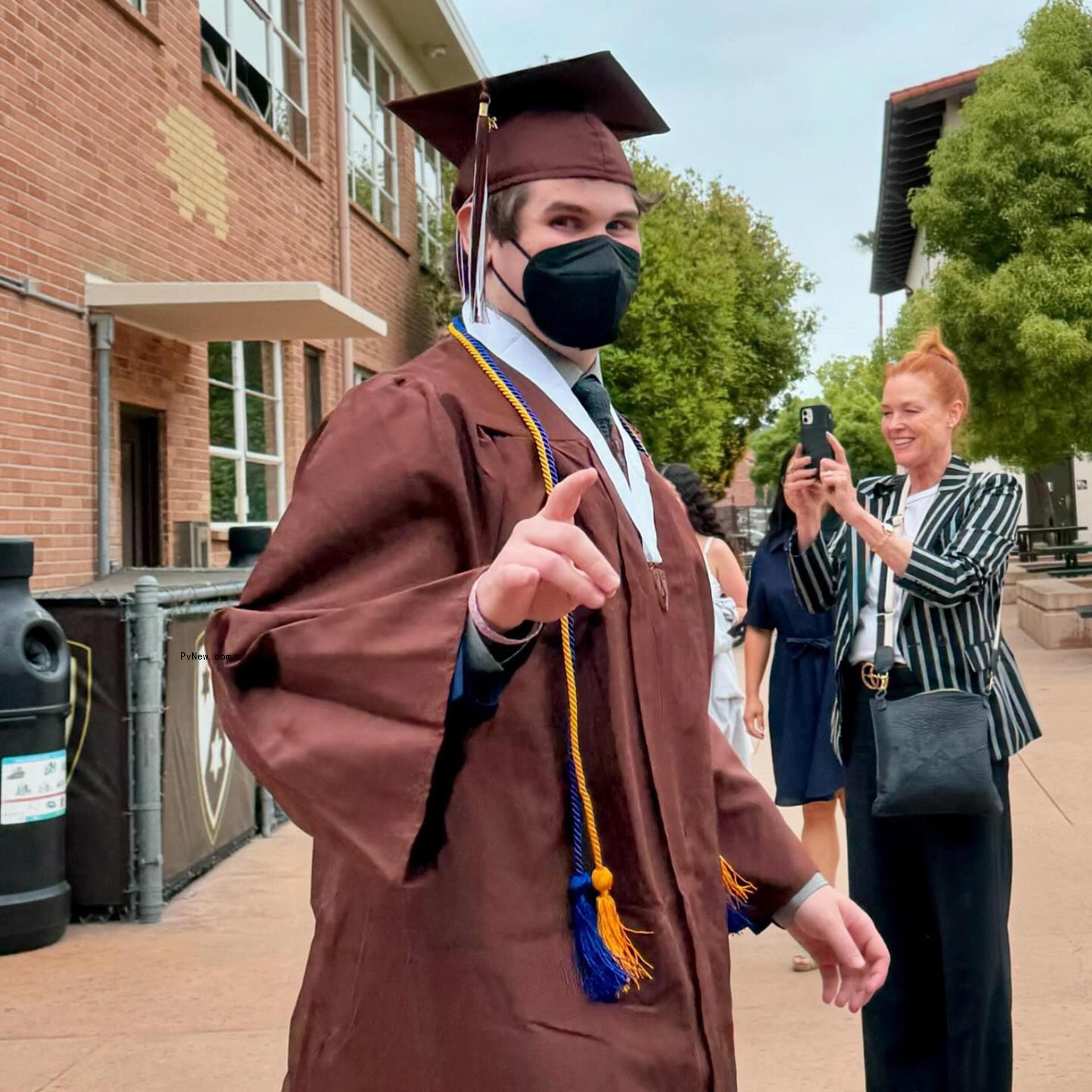Laird Stone graduating high school.