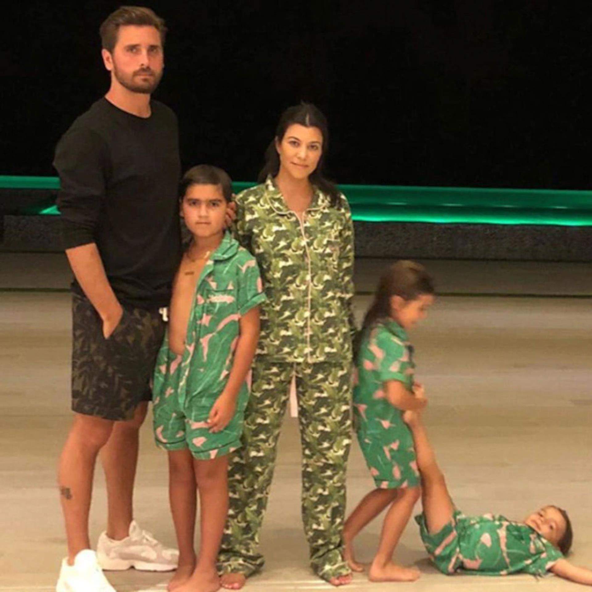 Kourtney Kardashian, Scott Disick and their kids.