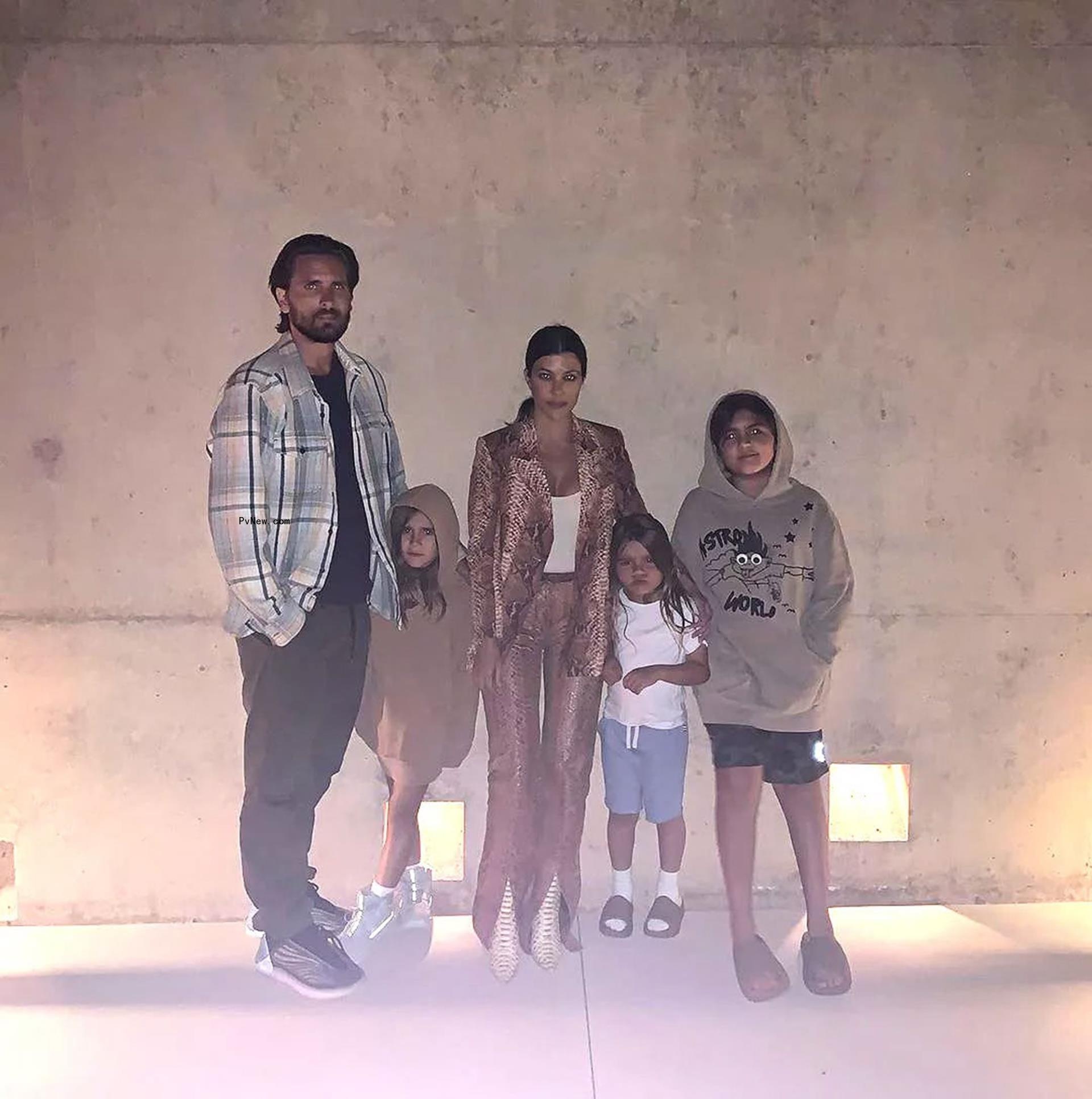 Kourtney Kardashian, Scott Disick and their kids.