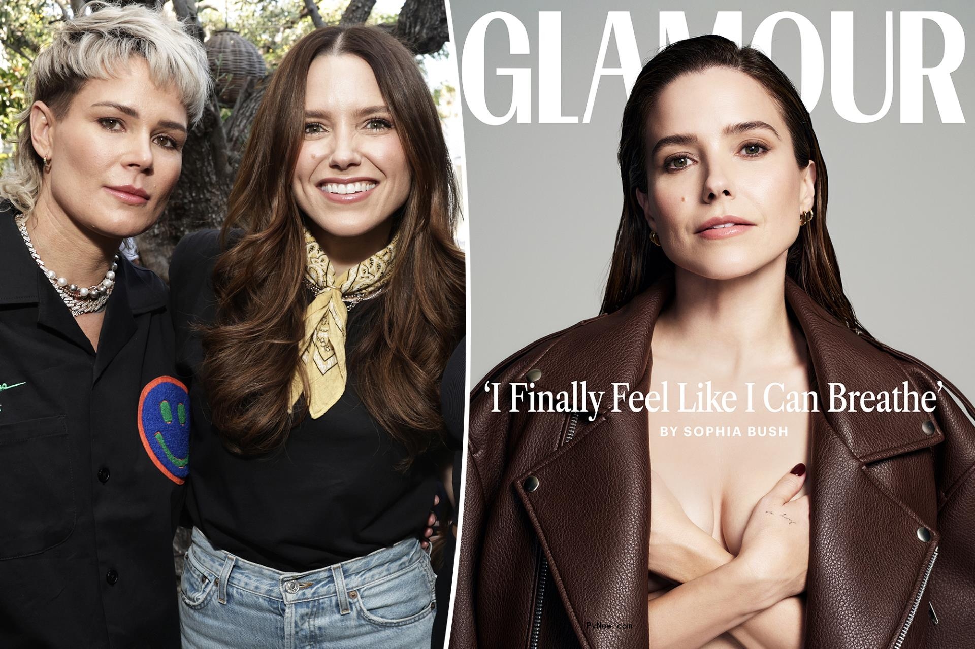Ashlyn Harris and girlfriend Sophia Bush split image.