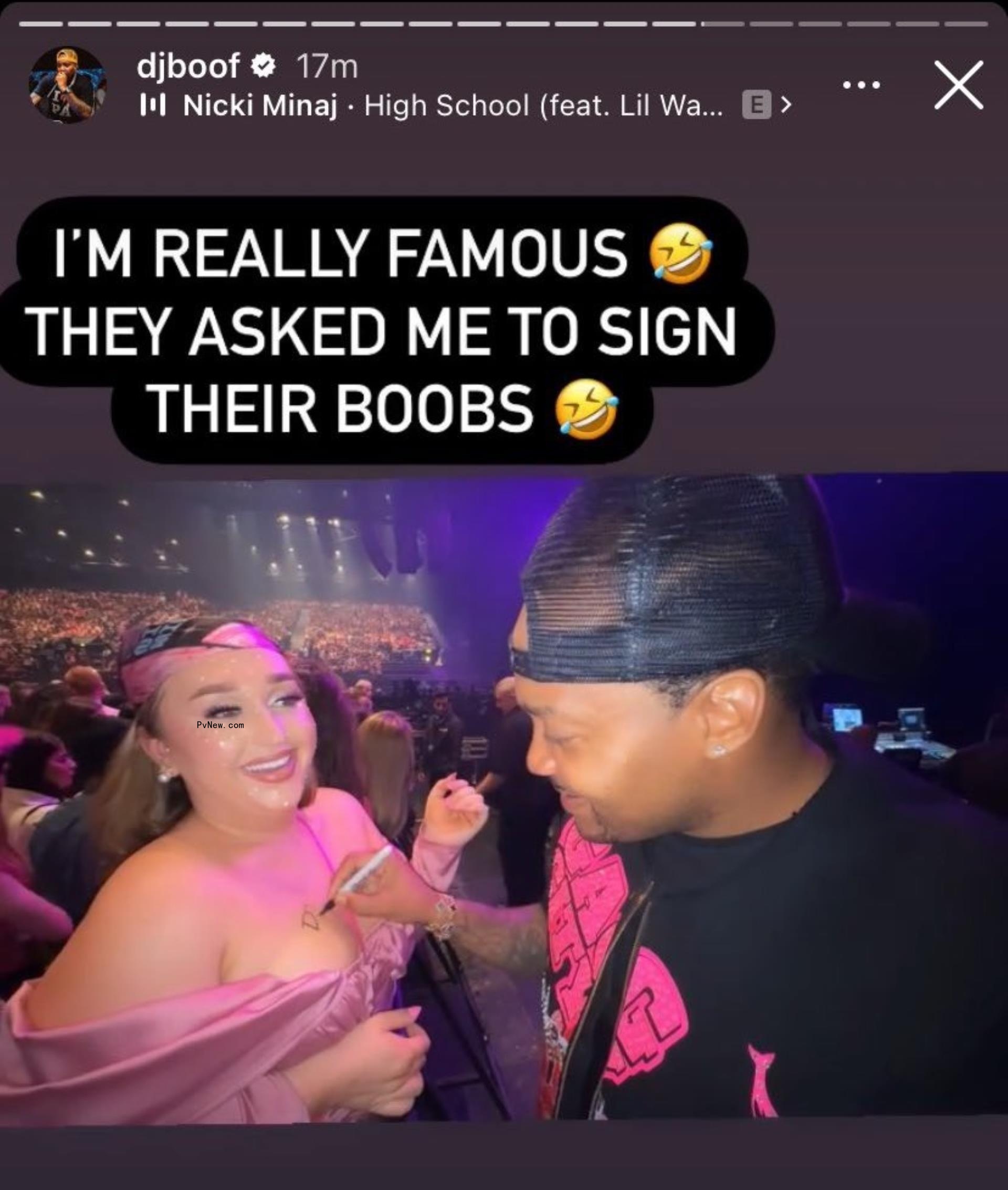 DJ Boof Instagram screenshot