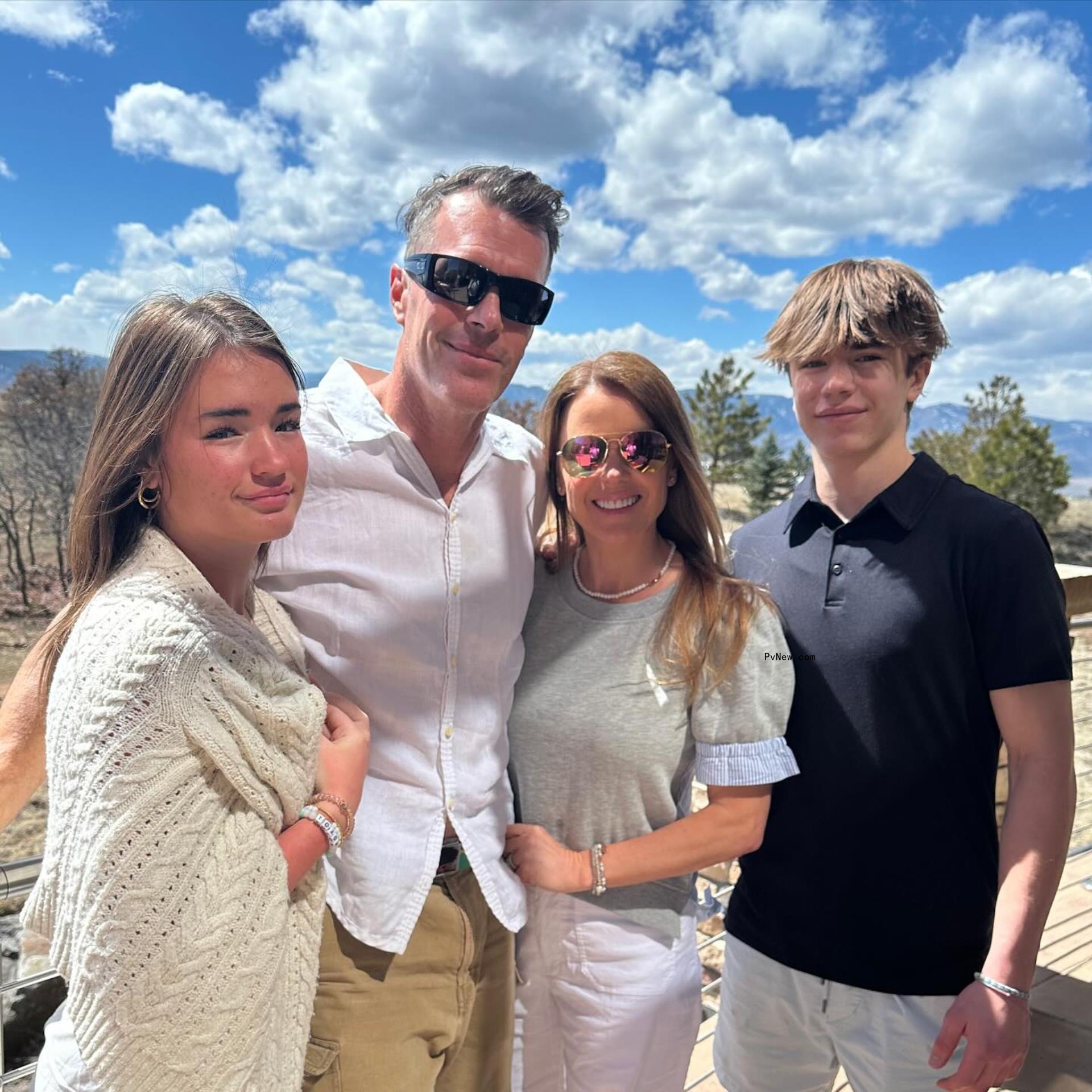 Ryan Sutter and Trista Sutter and their kids.
