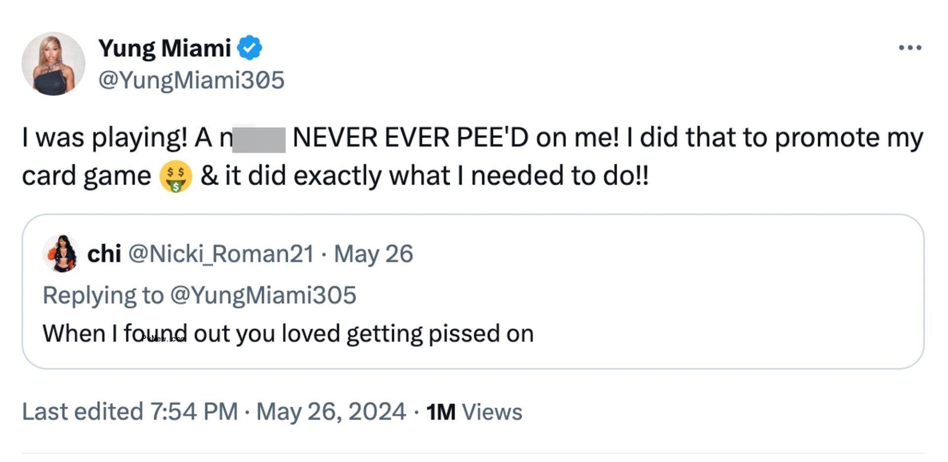 Yung Miami's tweet.