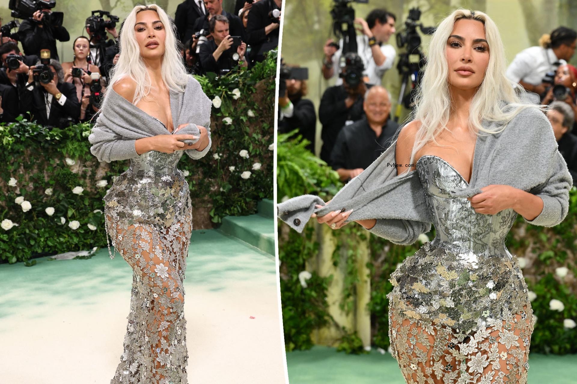 Kim Kardashian whittles her waist to a new extreme on Met Gala 2024 red carpet