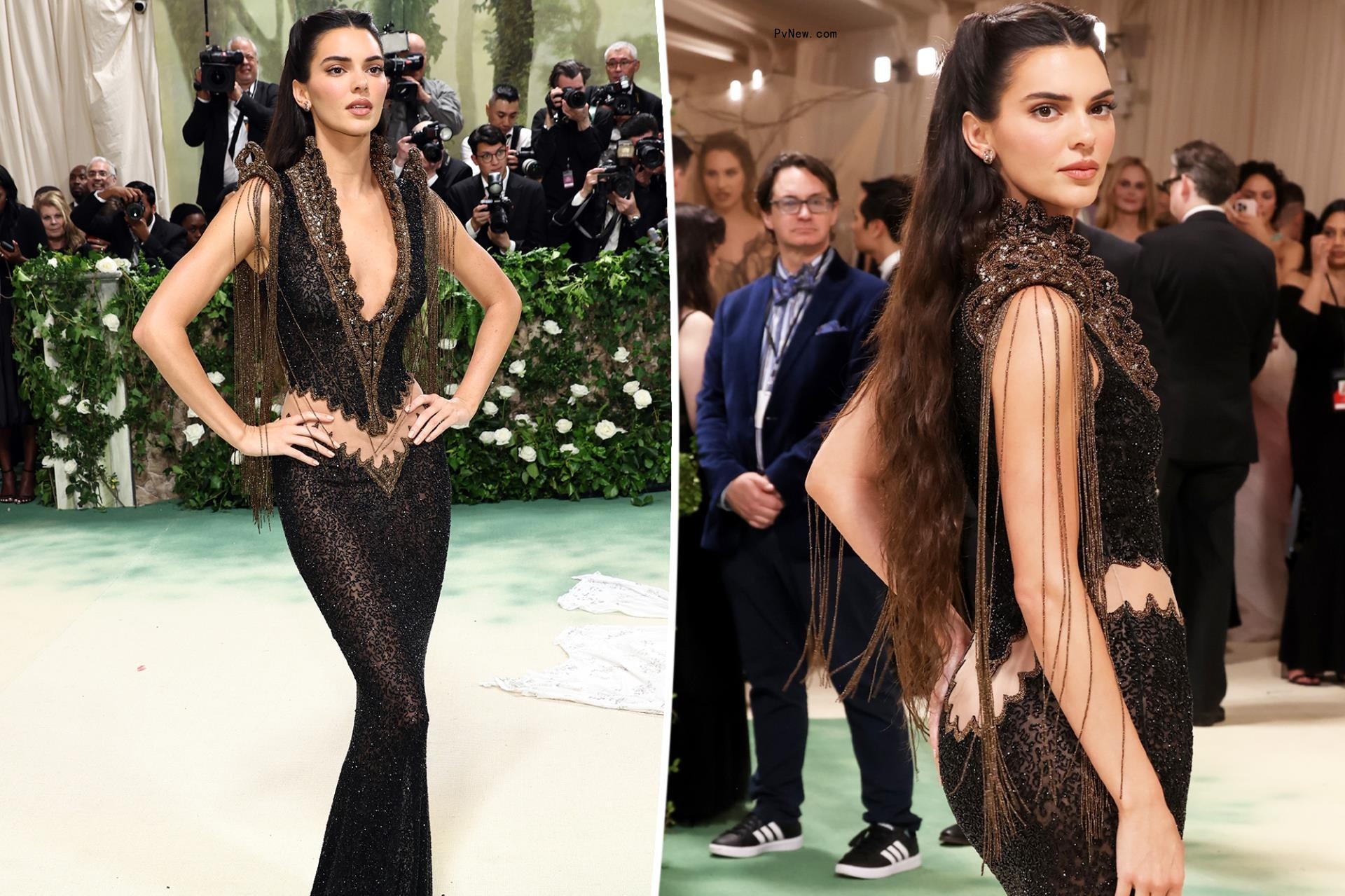 Kendall Jenner gets cheeky on the 2024 Met Gala red carpet in vintage cutout couture