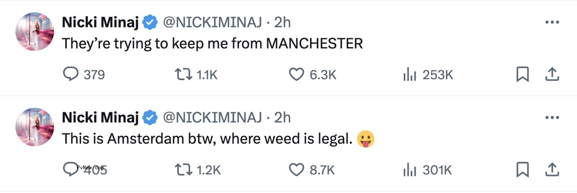 Nicki Minaj tweet screenshot