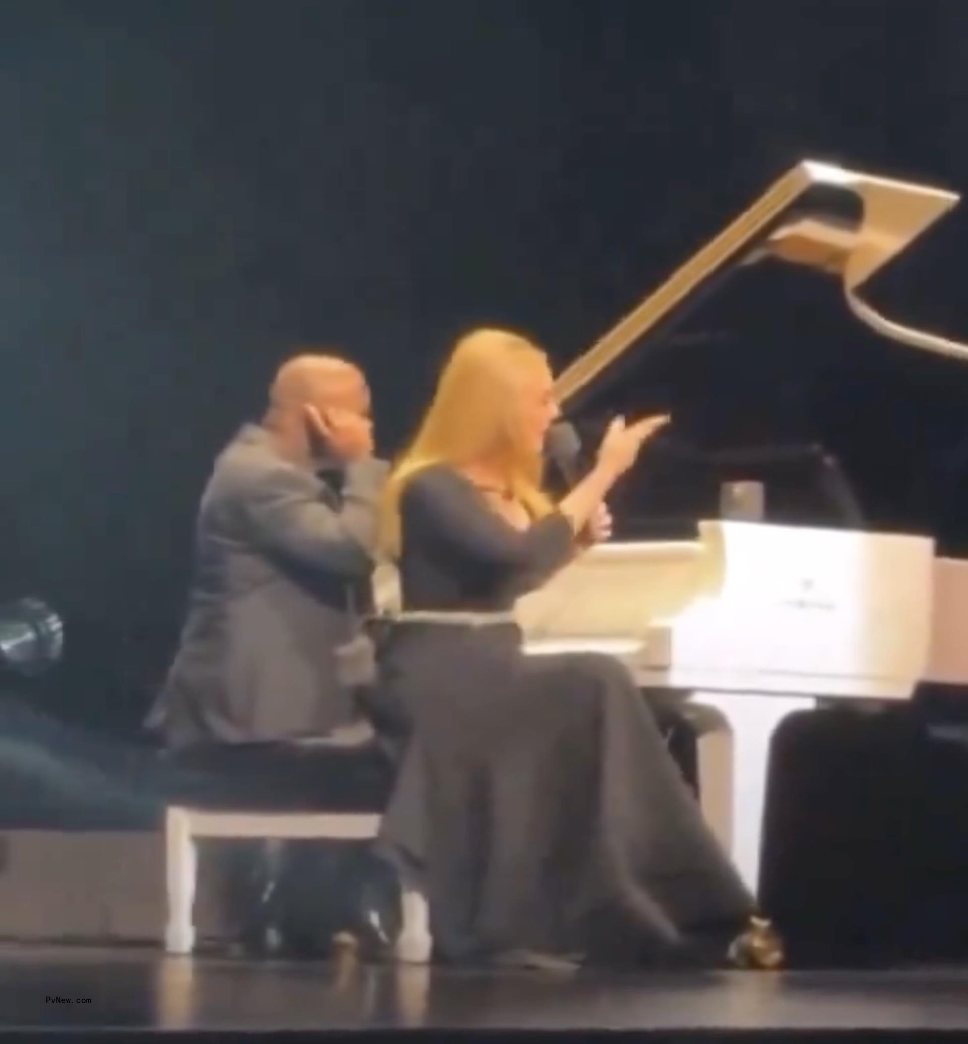Adele performing in Vegas.