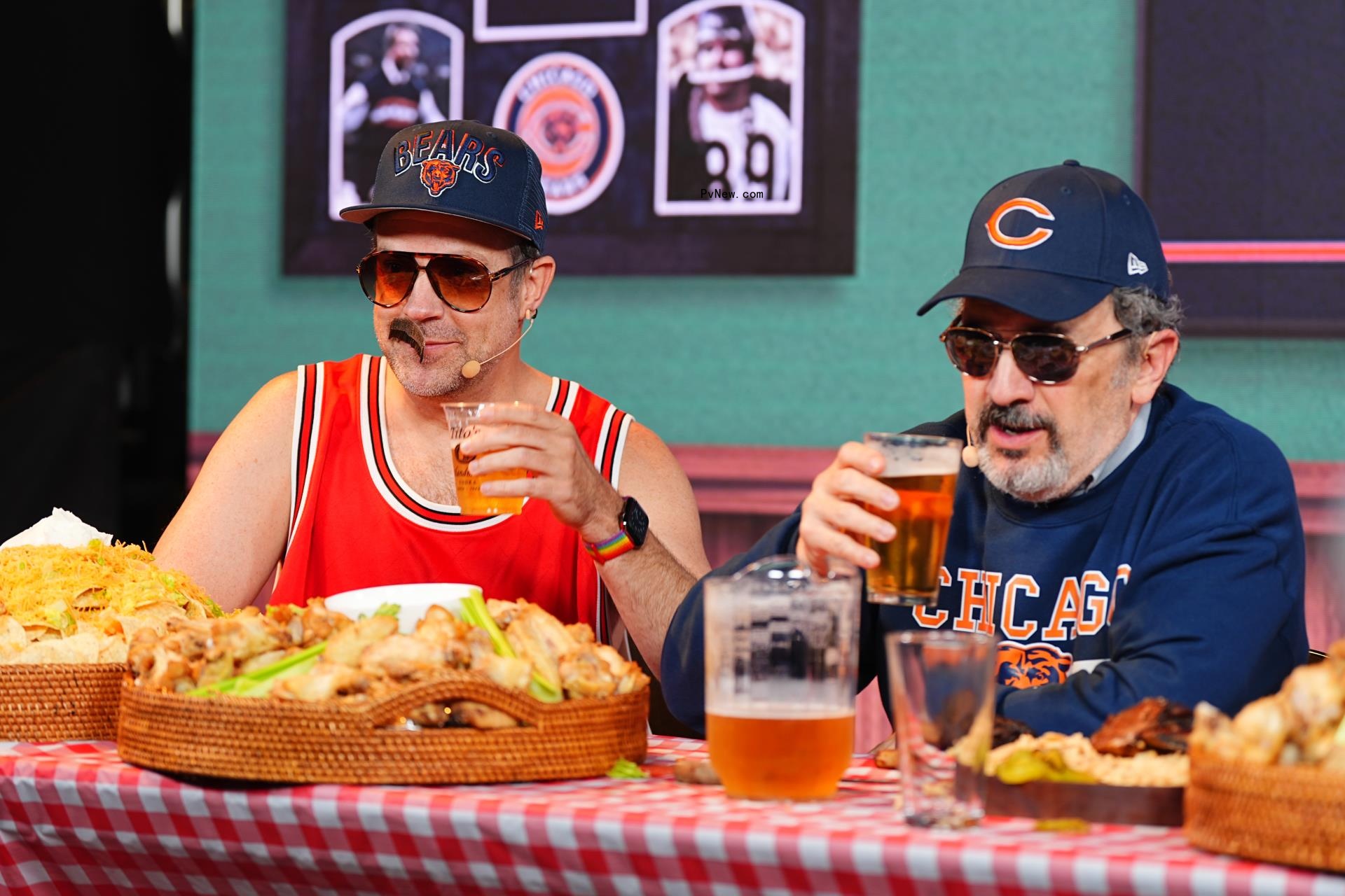 Jason Sudeikis and and Robert Smigel performing o<i></i>nstage during the 2024 Big Slick Celebrity Weekend.