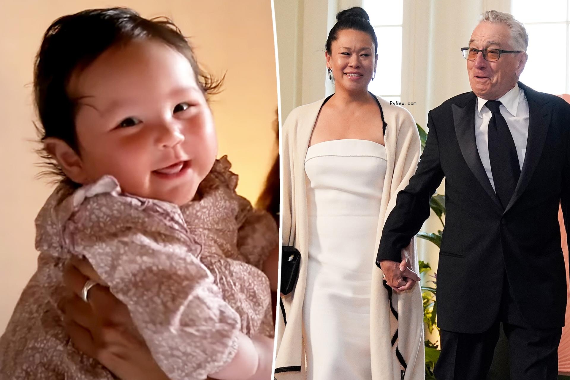 Robert De Niro and Tiffany Chen and daughter Gia Chen-De Niro.