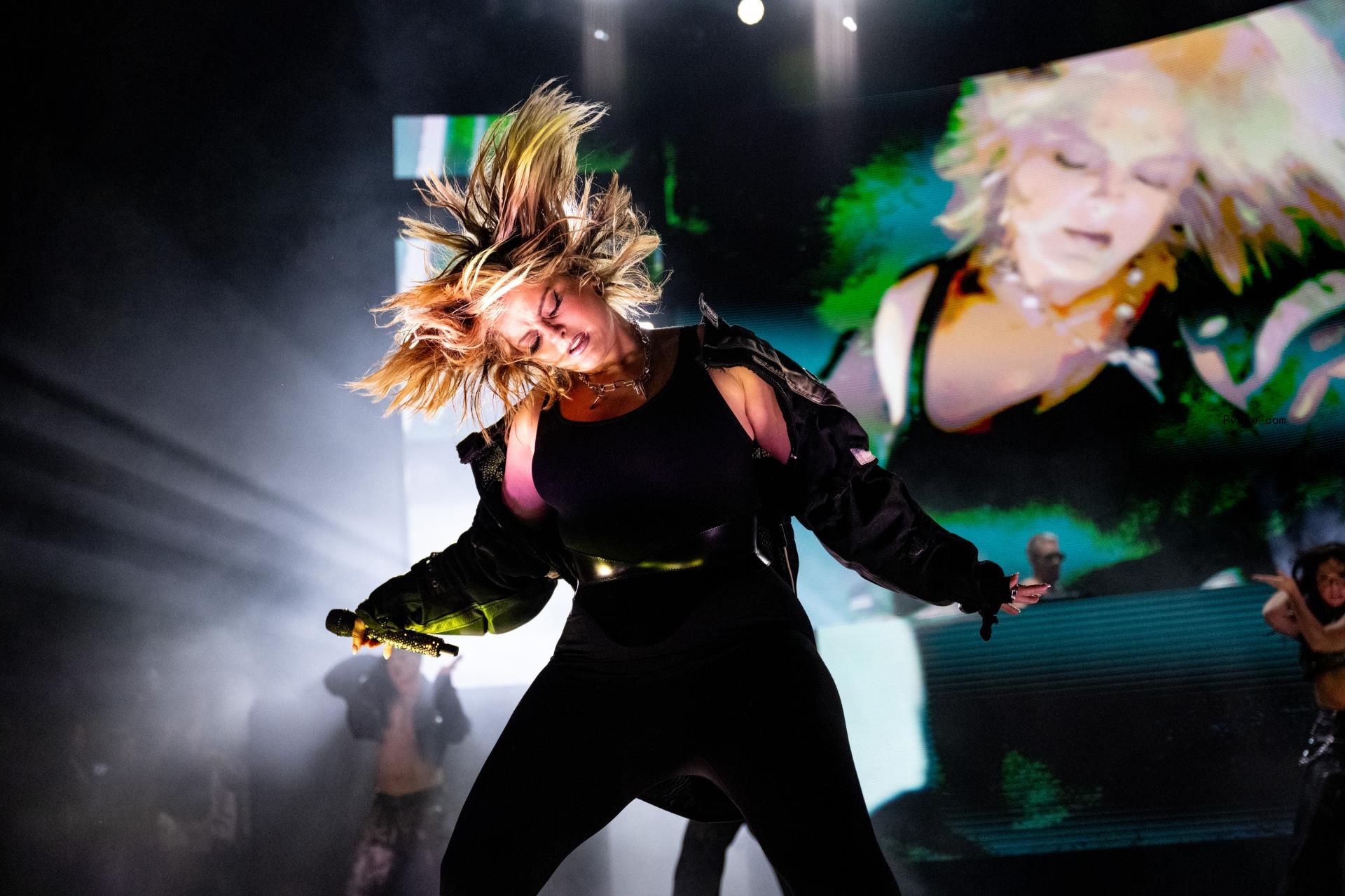 Bebe Rexha on stage in California.