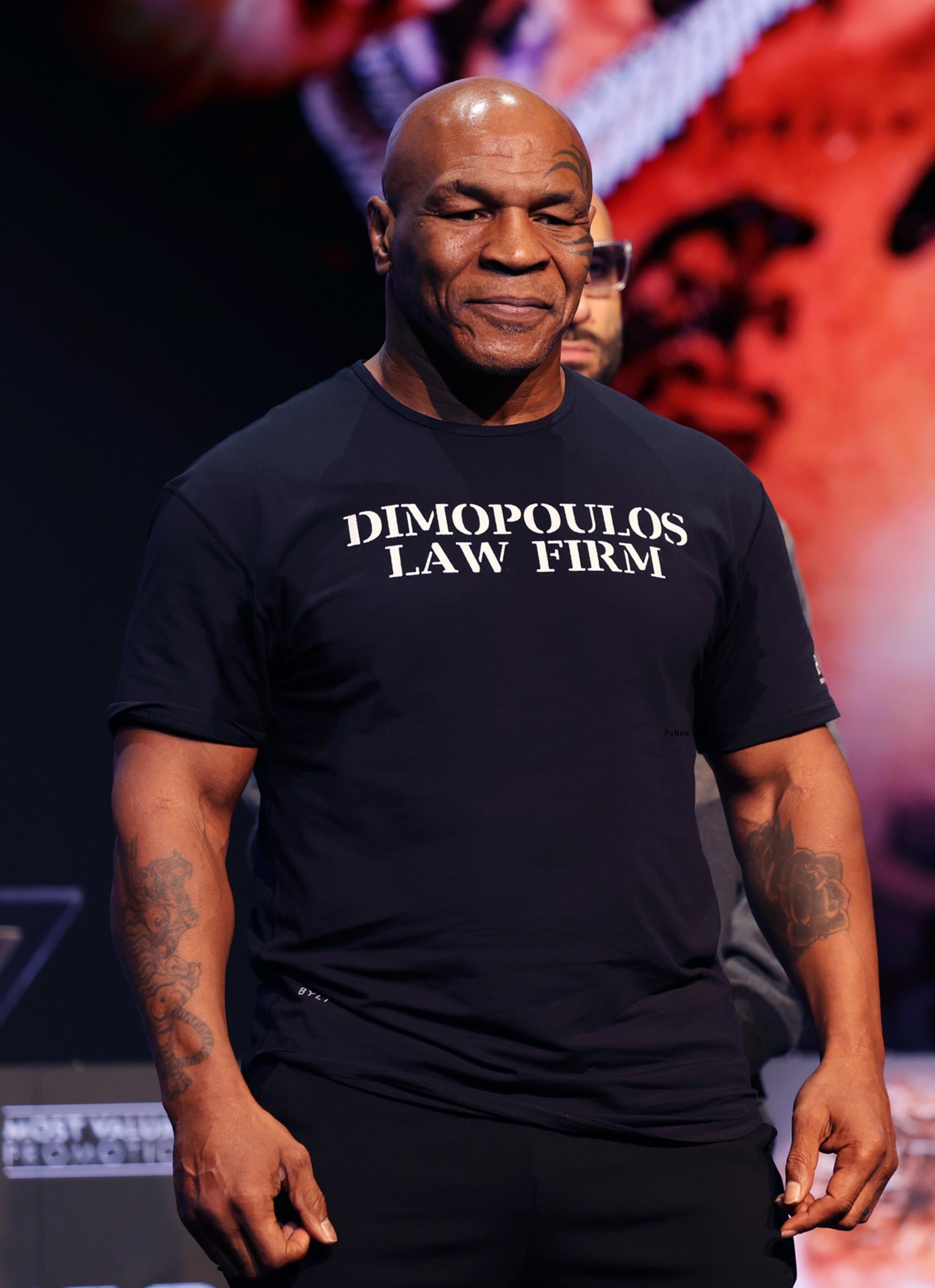 Mike Tyson at a press conference.