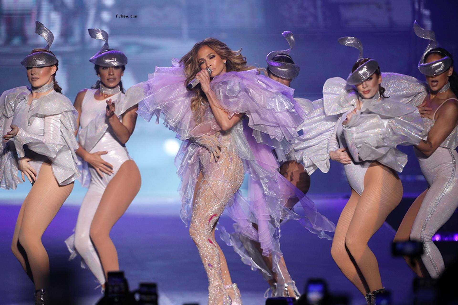 Jennifer Lopez performing.
