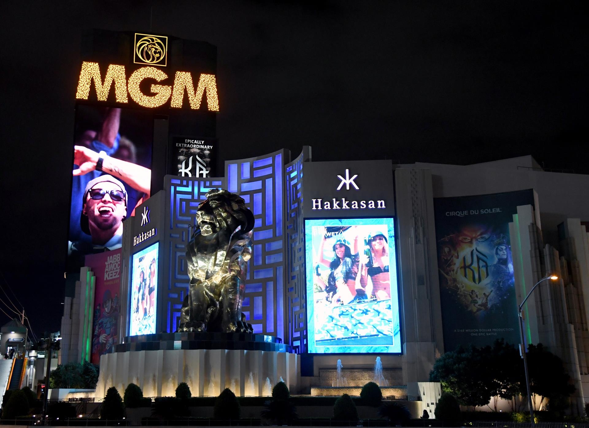An outside shot of MGM Grand in Las Vegas.